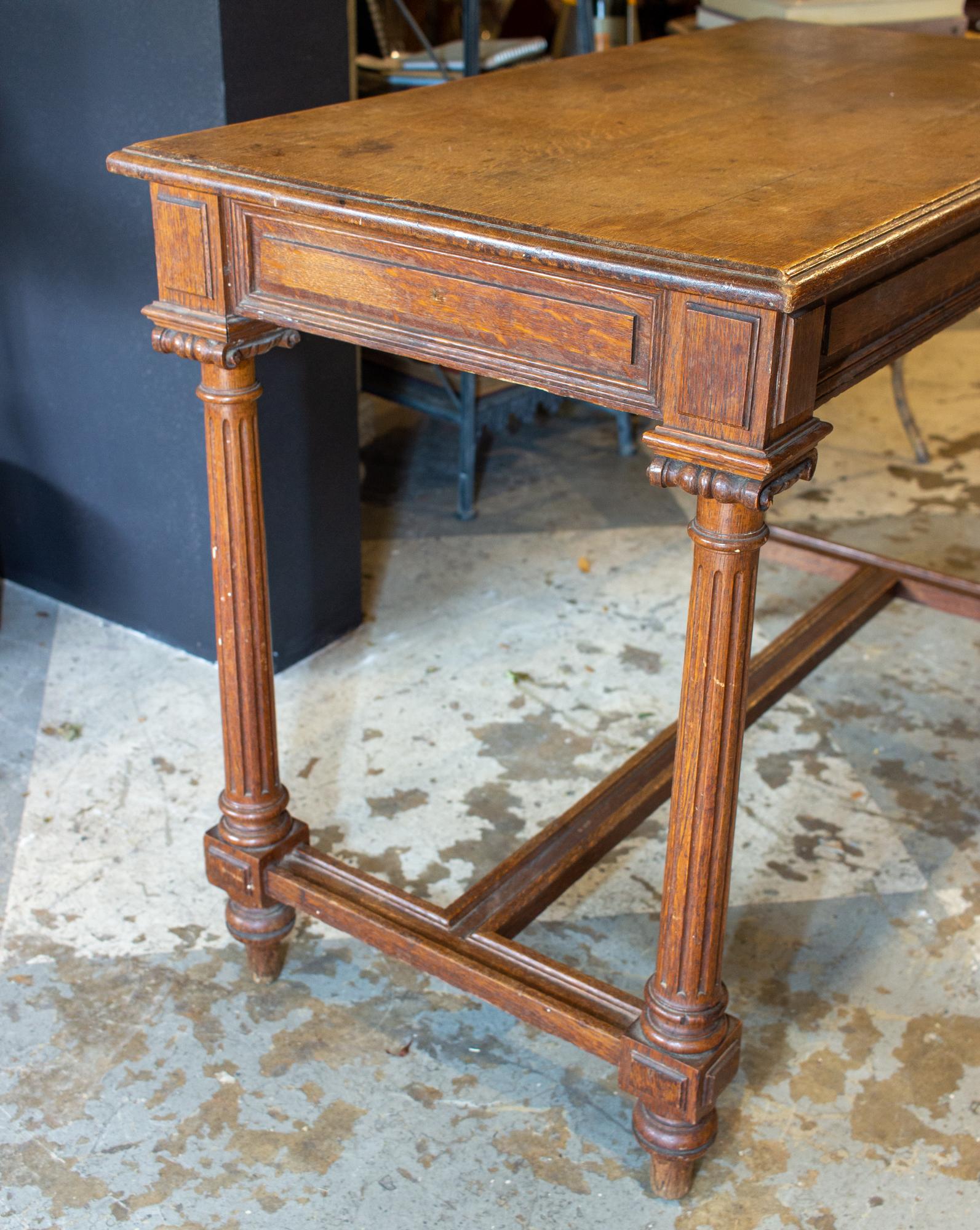 Antique French Carved Wood Empire Style Table, circa 1900 In Good Condition In Houston, TX