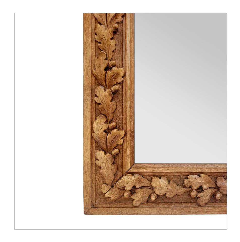 Antique French Carved Wood Mirror, circa 1930 In Good Condition In Paris, FR