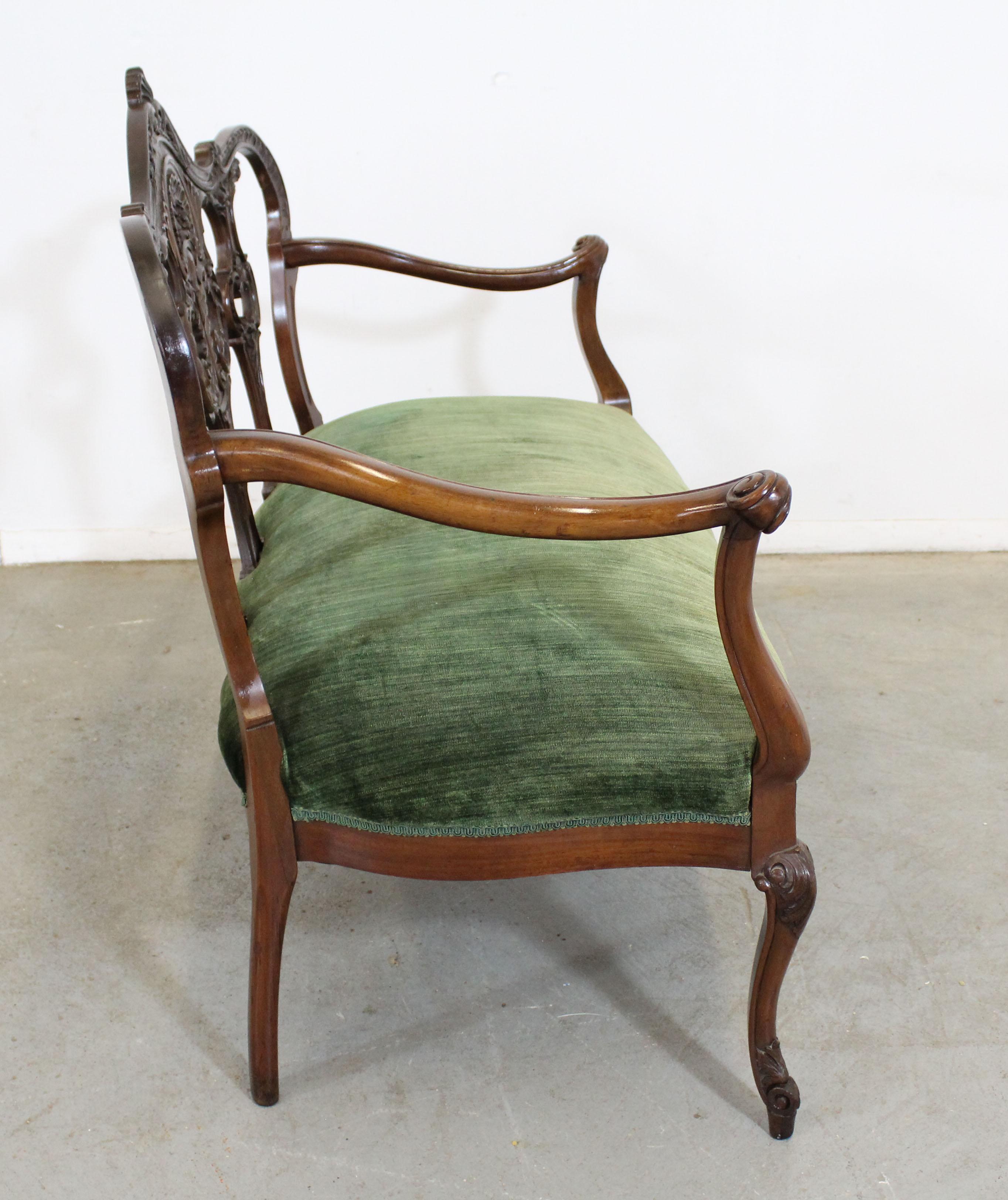antique wood settee bench