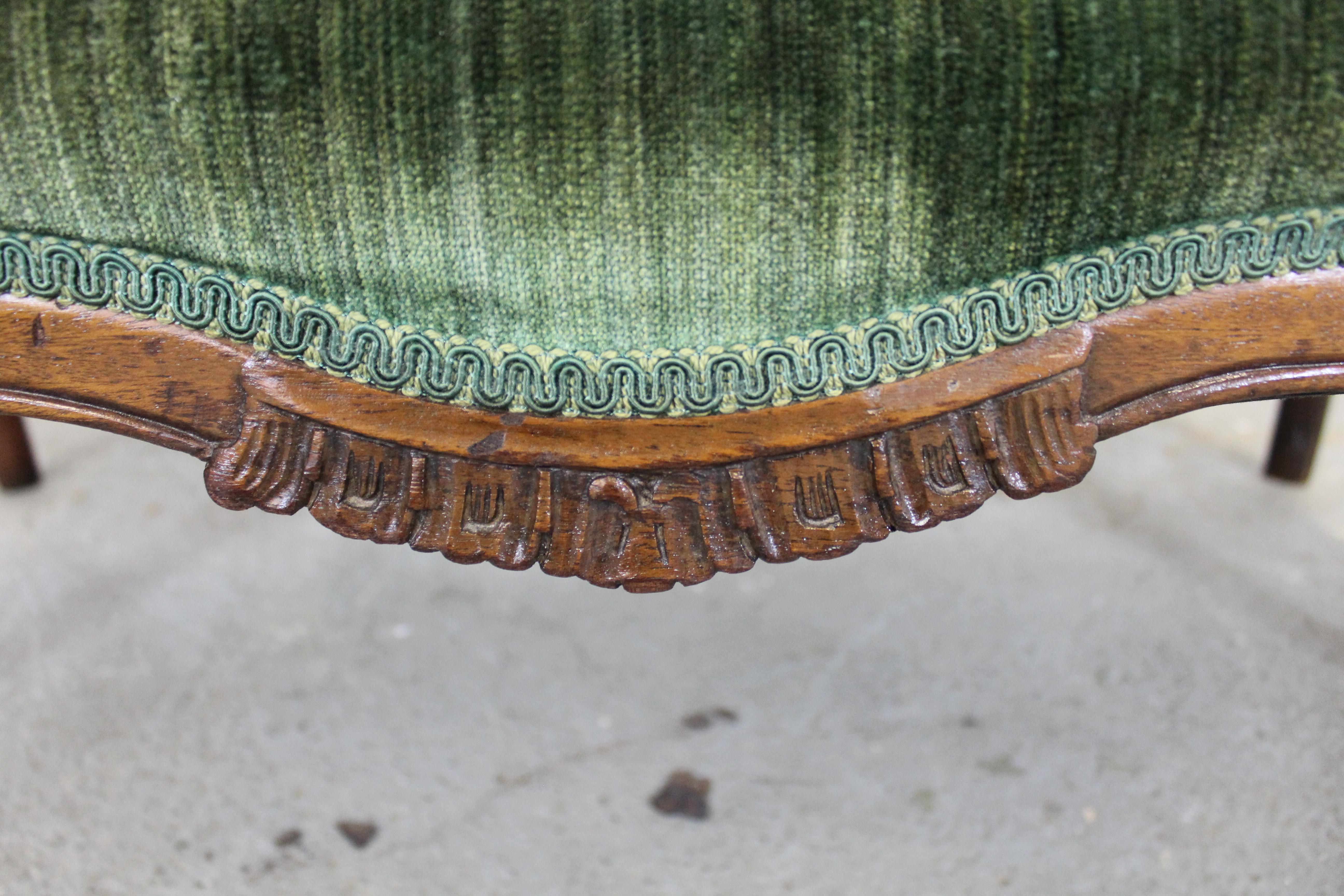 19th Century Antique French Carved Wood Settee Bench, circa Late 1800s
