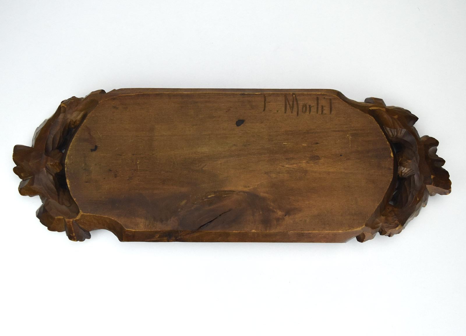 Antique French Carved Wood Tray Dish Etienne Morlet Art Nouveau Ecole de Nancy 6