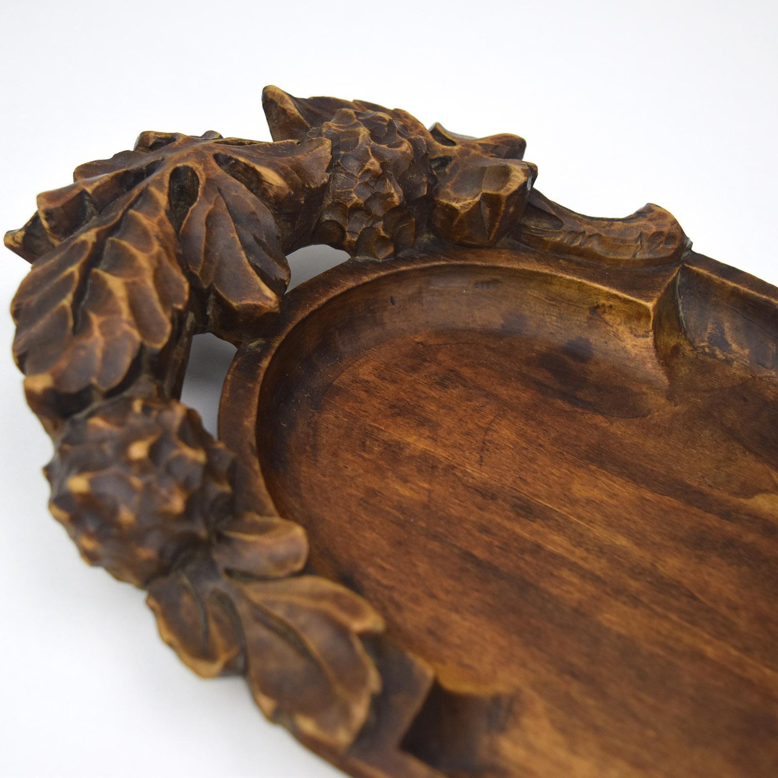 Hand-Crafted Antique French Carved Wood Tray Dish Etienne Morlet Art Nouveau Ecole de Nancy