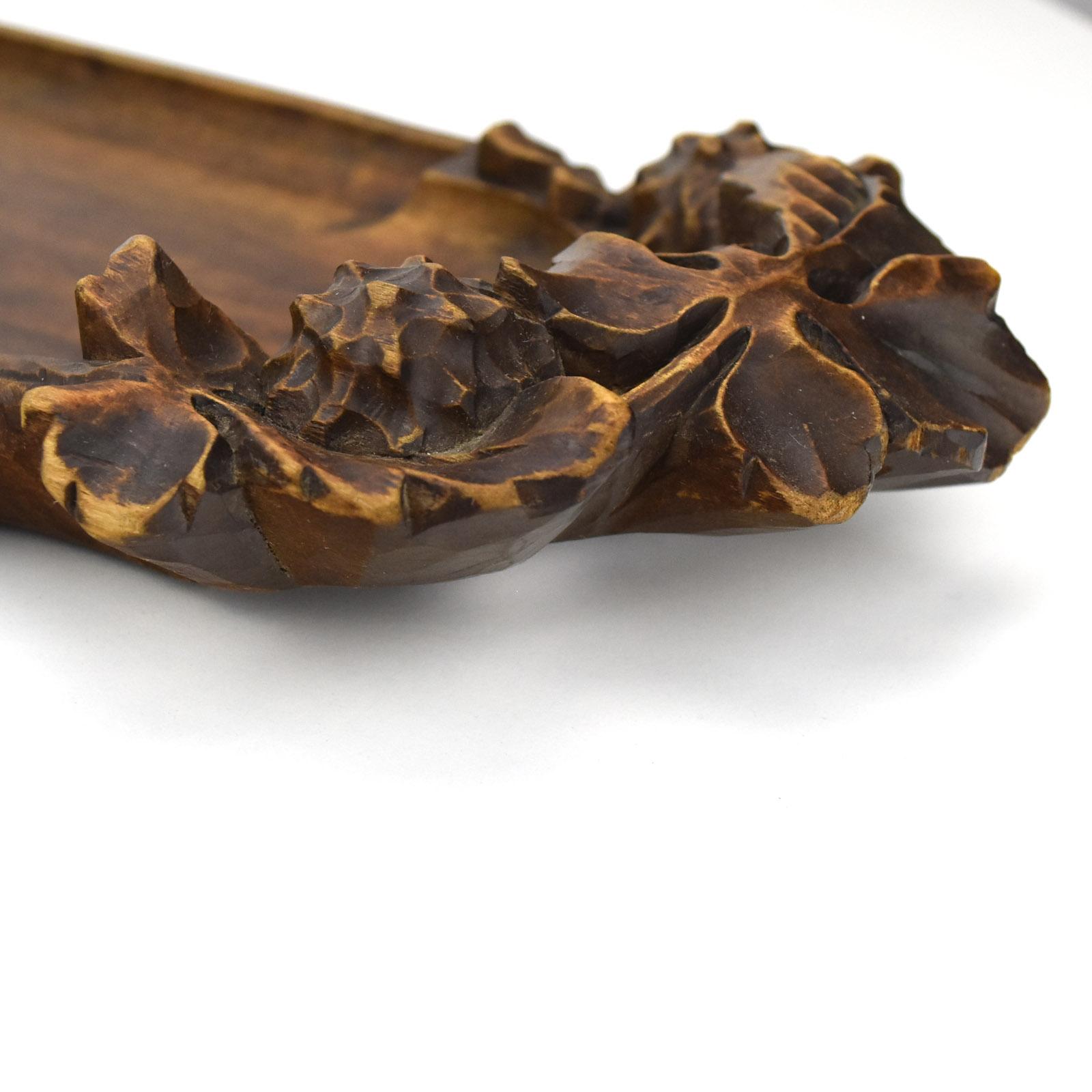 Early 20th Century Antique French Carved Wood Tray Dish Etienne Morlet Art Nouveau Ecole de Nancy