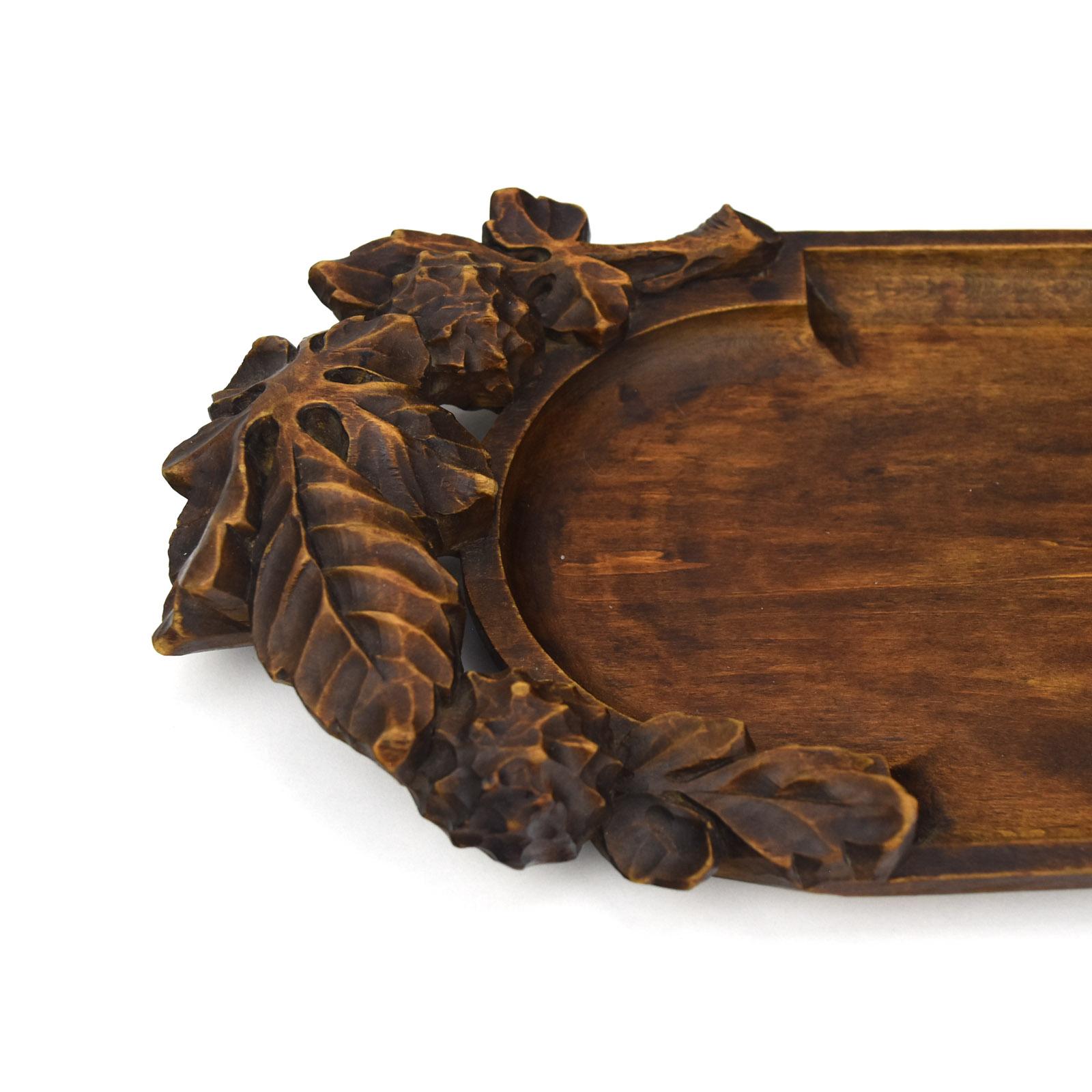 Antique French Carved Wood Tray Dish Etienne Morlet Art Nouveau Ecole de Nancy 1