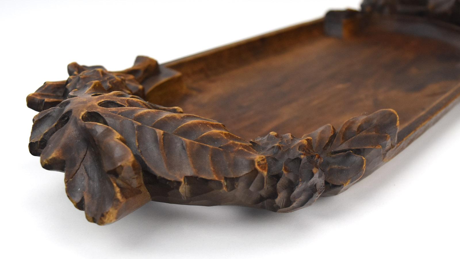 Antique French Carved Wood Tray Dish Etienne Morlet Art Nouveau Ecole de Nancy 4