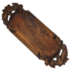 Antique French Carved Wood Tray Dish Etienne Morlet Art Nouveau Ecole de Nancy