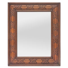 Antique Wood Wood Mirror français sculpté, circa 1940