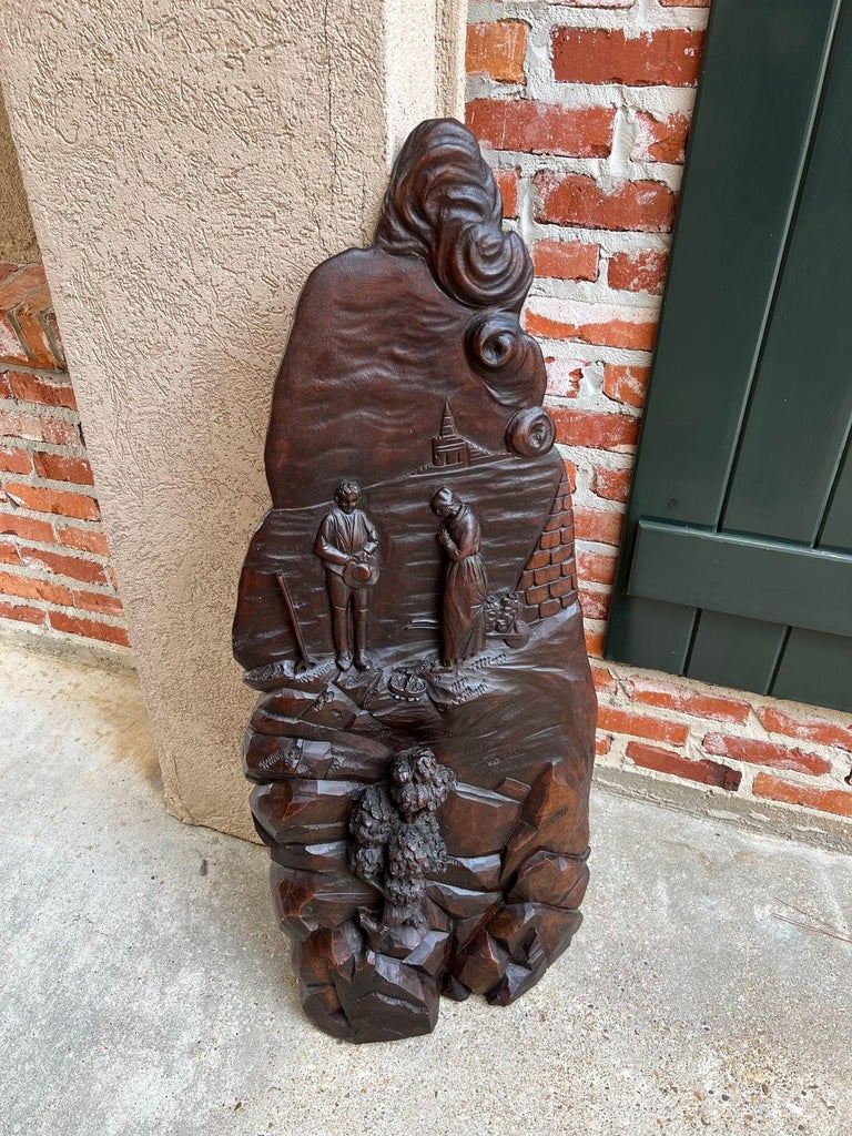 Antique French Carved Wood Wall Sculpture the Angelus by Jean Francois ...
