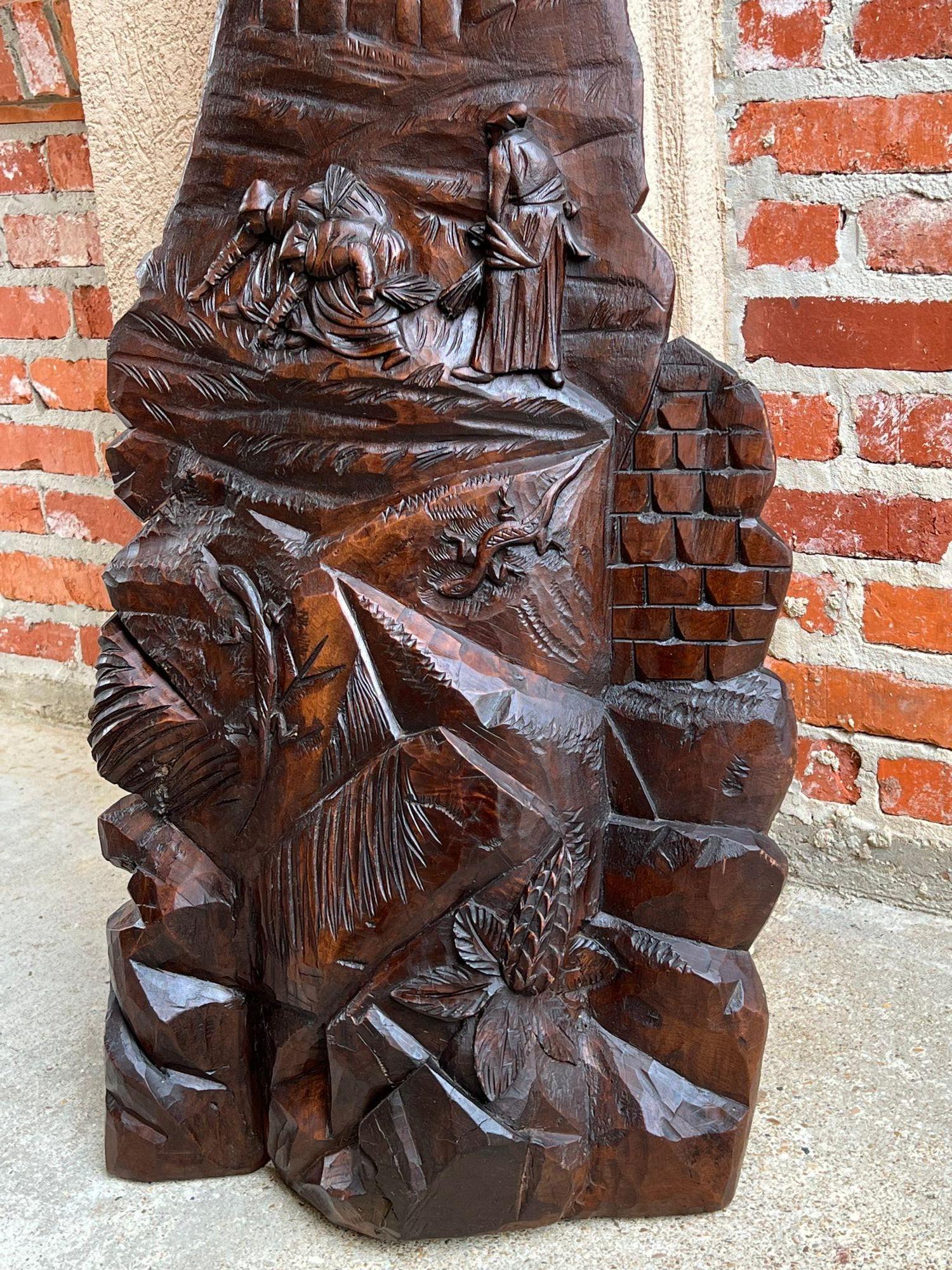 Hand-Carved Antique French Carved Wood Wall Sculpture The Gleaners by Jean Francois Millet For Sale