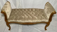 Antique French Carved Wood with Gold Leaf Bench, circa 1890