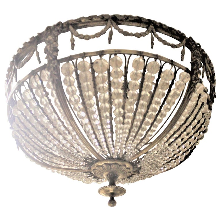Antique French Ceiling Light 5 For On 1stdibs - Mc Collection 5 Light Flush Mount Ceiling Fixture With Crystals