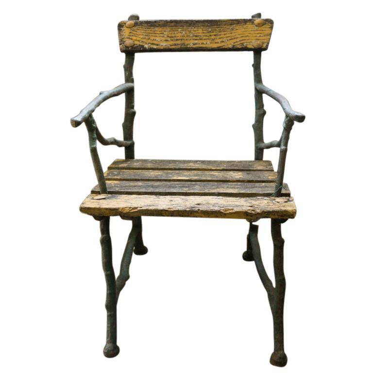 Antique French Cast Iron And Wood Armchair Circa 1880 At 1stdibs