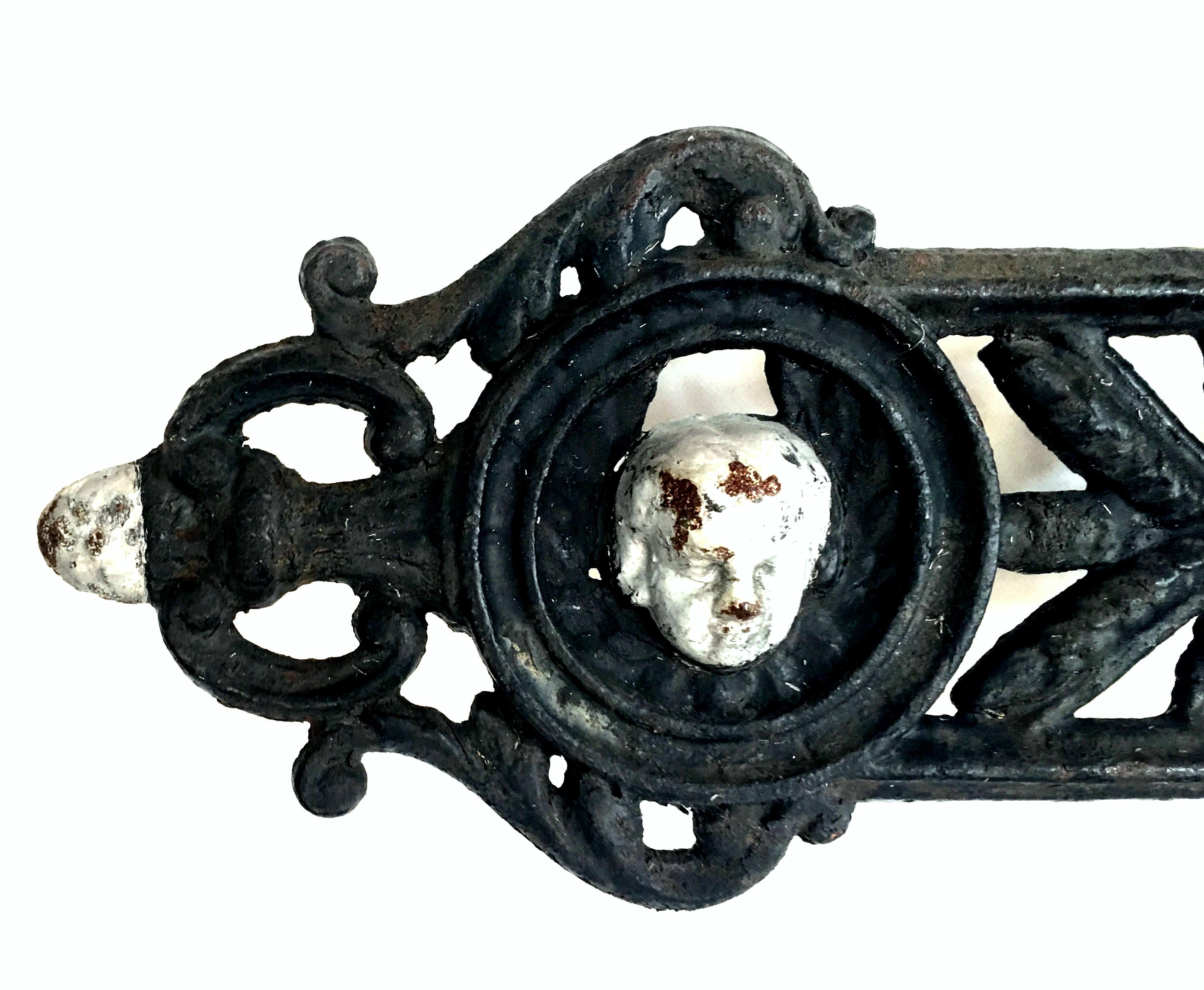 Antique French Cast Iron Architectural Louis XVI Style Grave Marker-Crucifix 6
