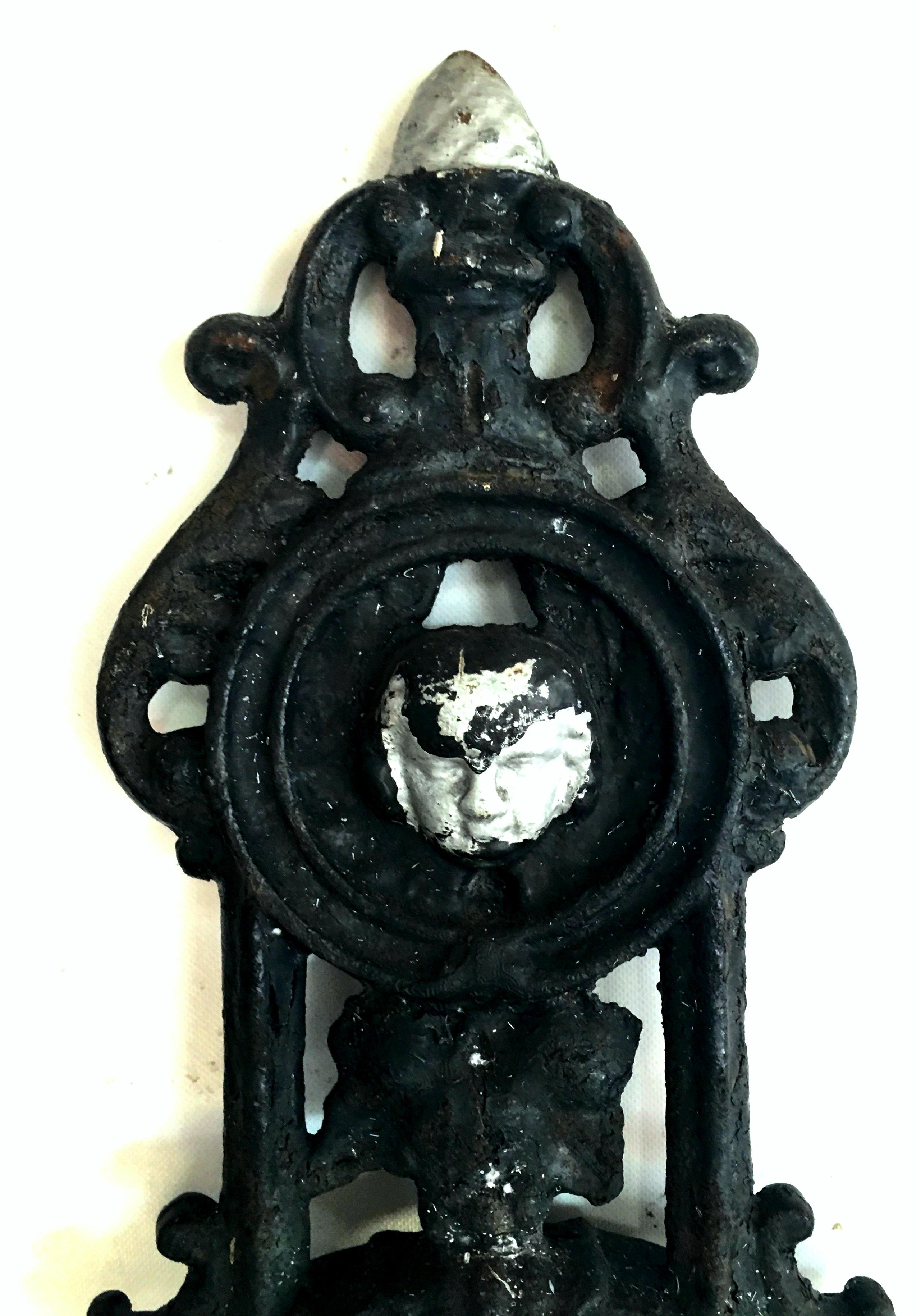Antique French Cast Iron Architectural Louis XVI Style Grave Marker-Crucifix 8