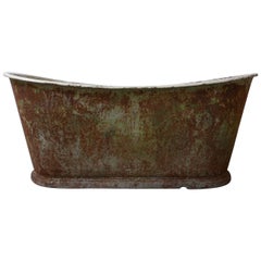 Retro French Cast Iron Bath with Patina