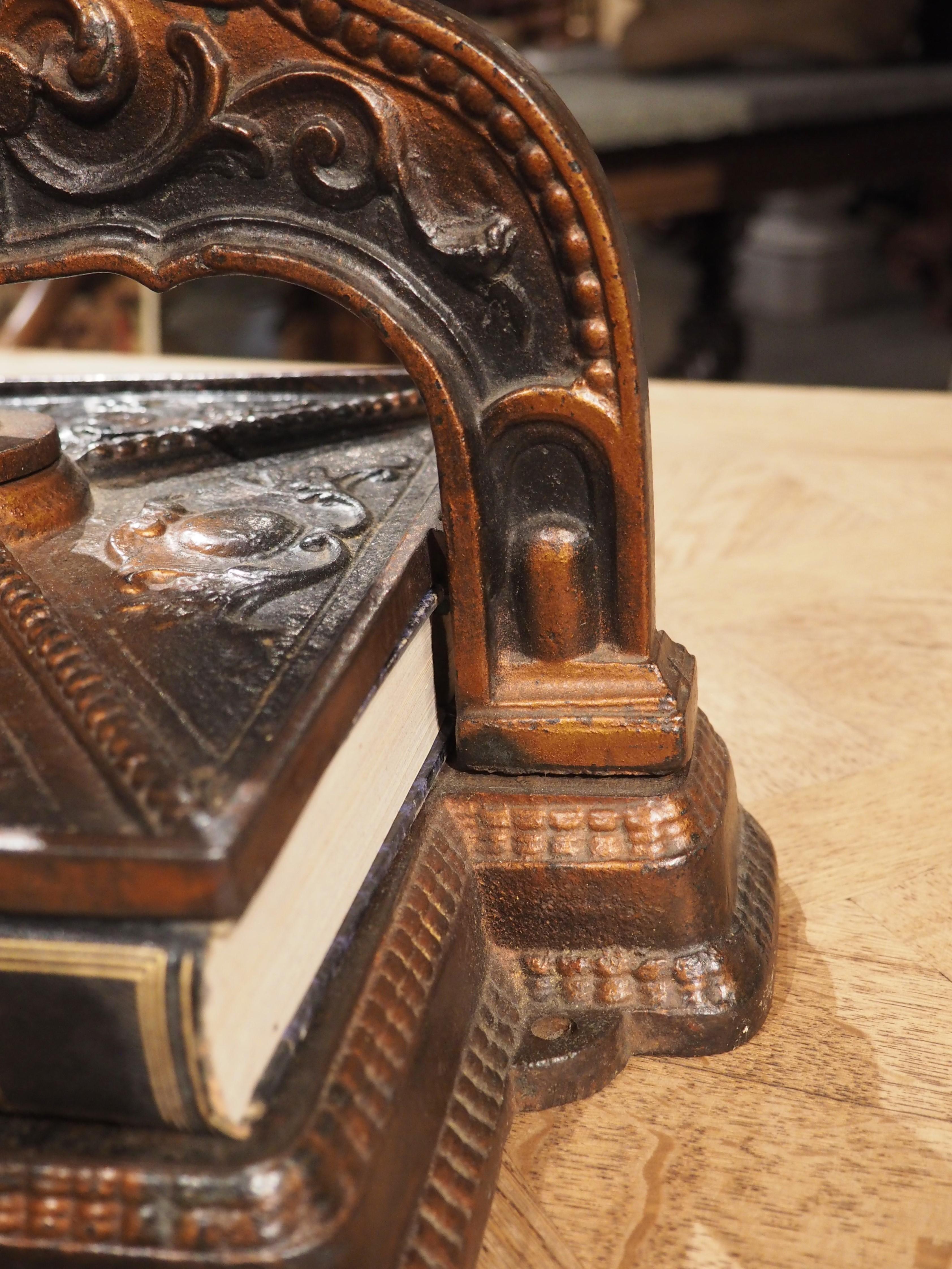 Antique French Cast Iron Book Binding Press, Circa 1900 7
