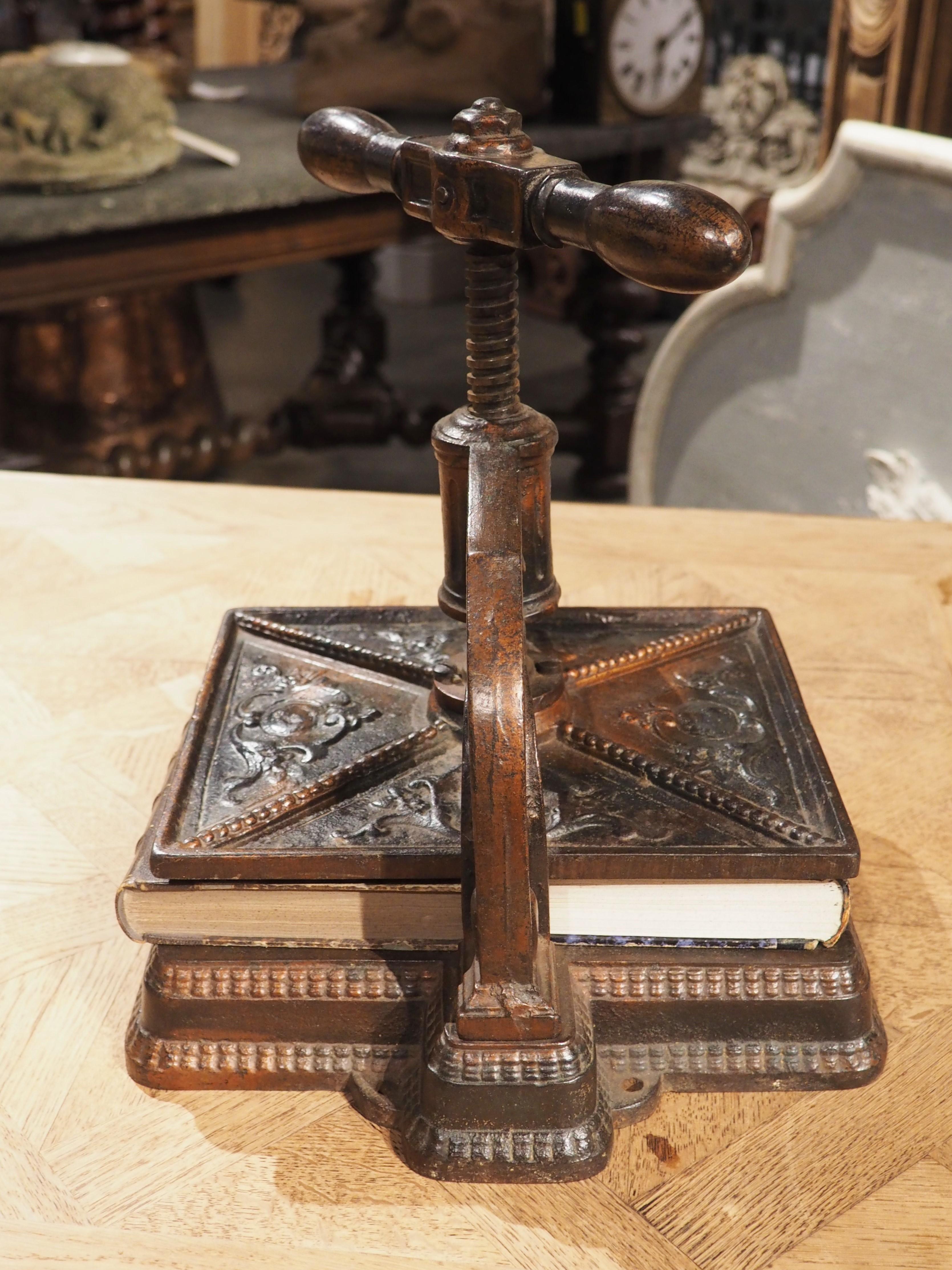 Antique French Cast Iron Book Binding Press, Circa 1900 10