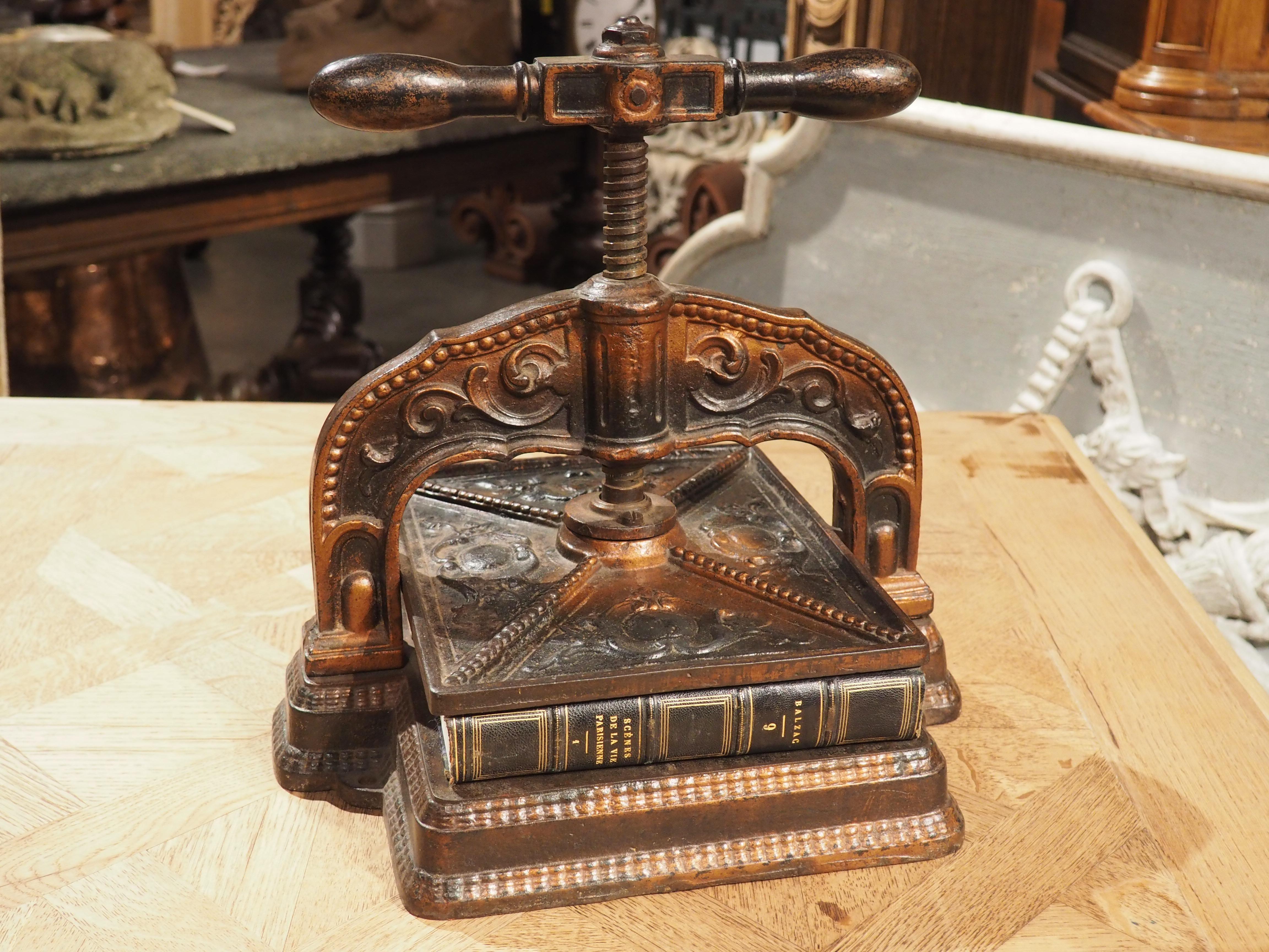 Antique French Cast Iron Book Binding Press, Circa 1900 12