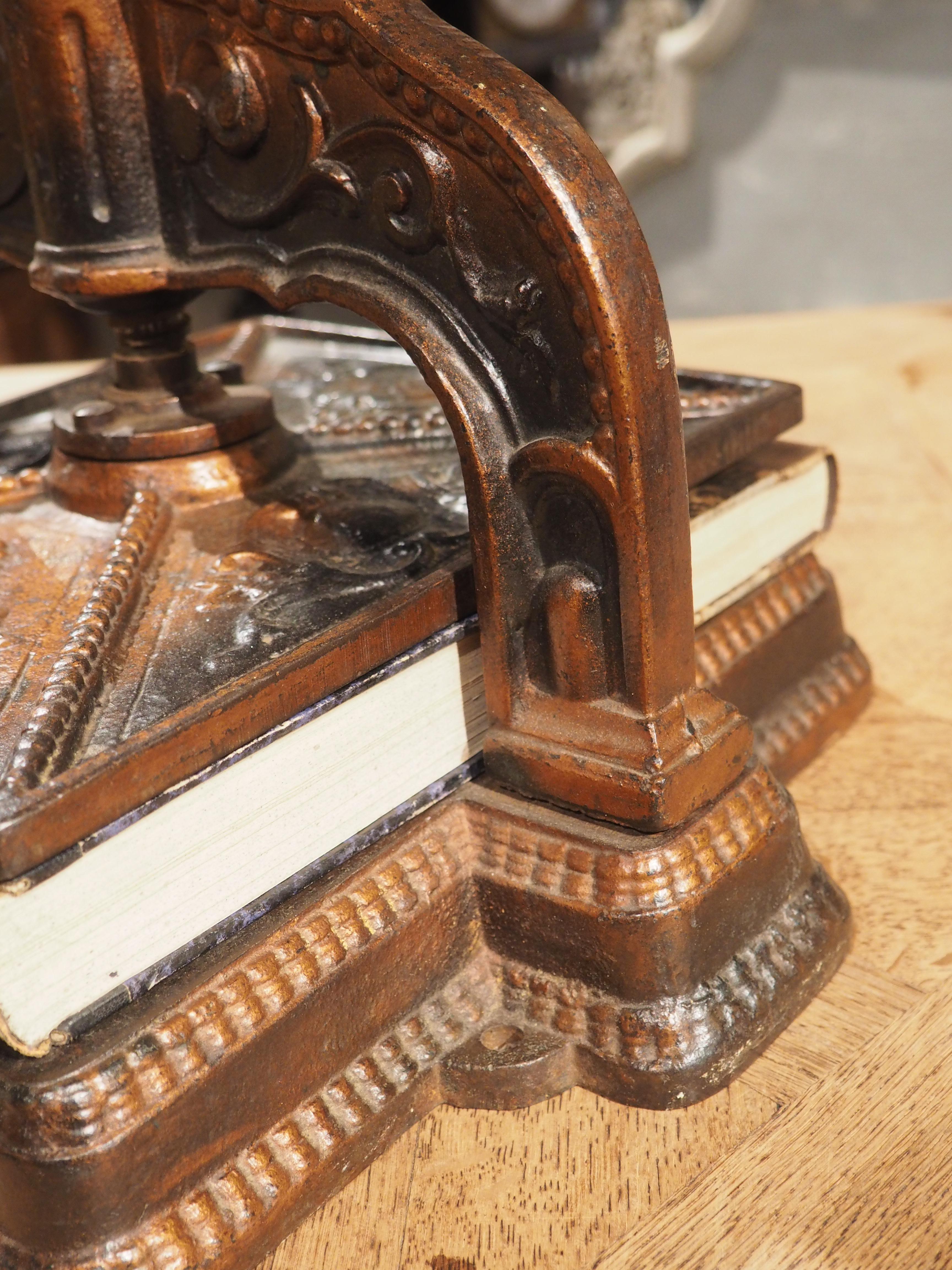 Antique French Cast Iron Book Binding Press, Circa 1900 2