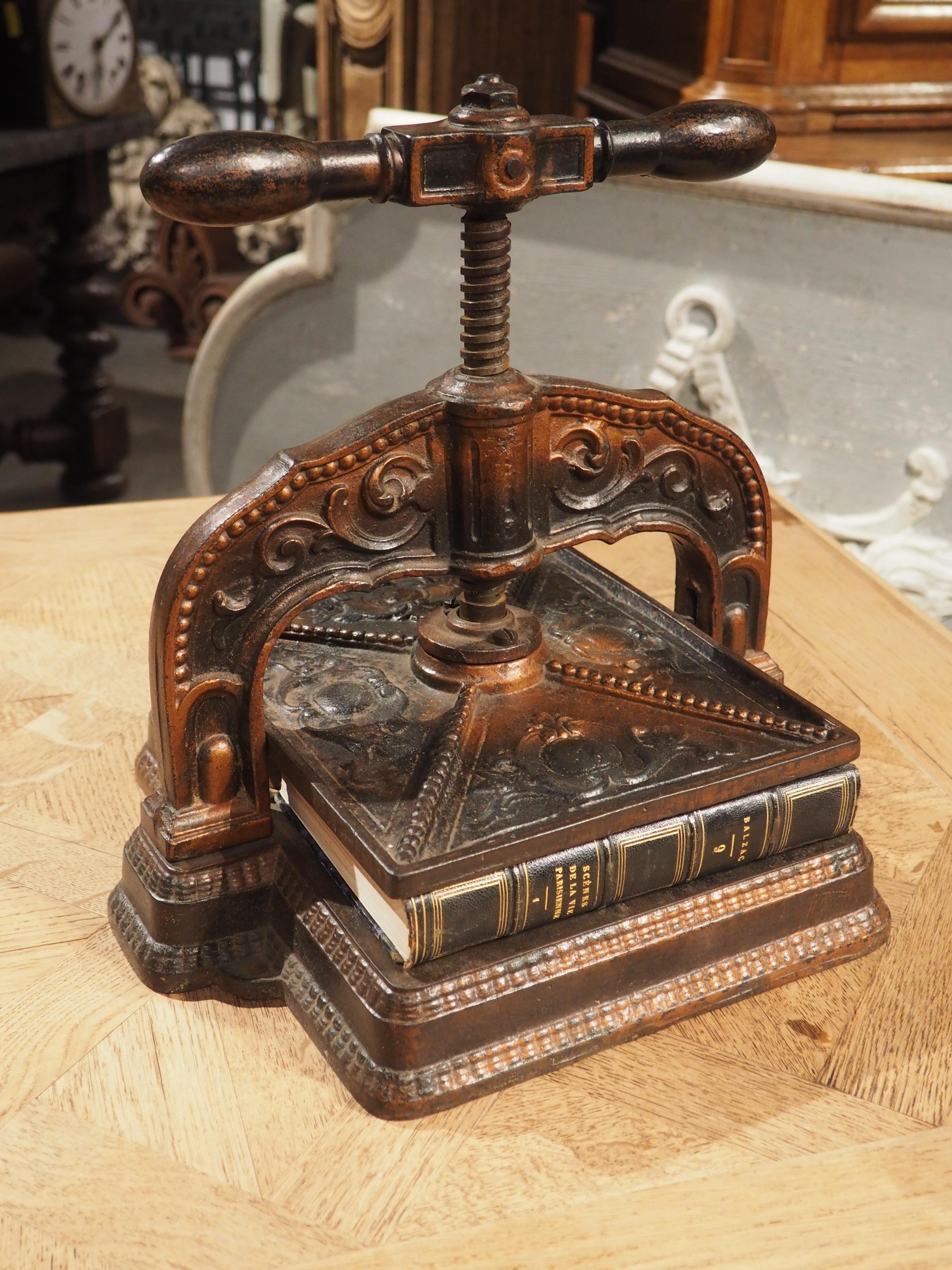 Antique French Cast Iron Book Binding Press, Circa 1900 5