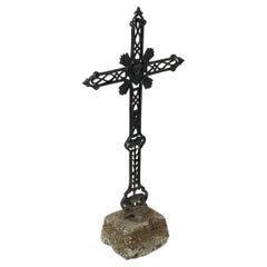 Antique French Gusseisen Kreuz