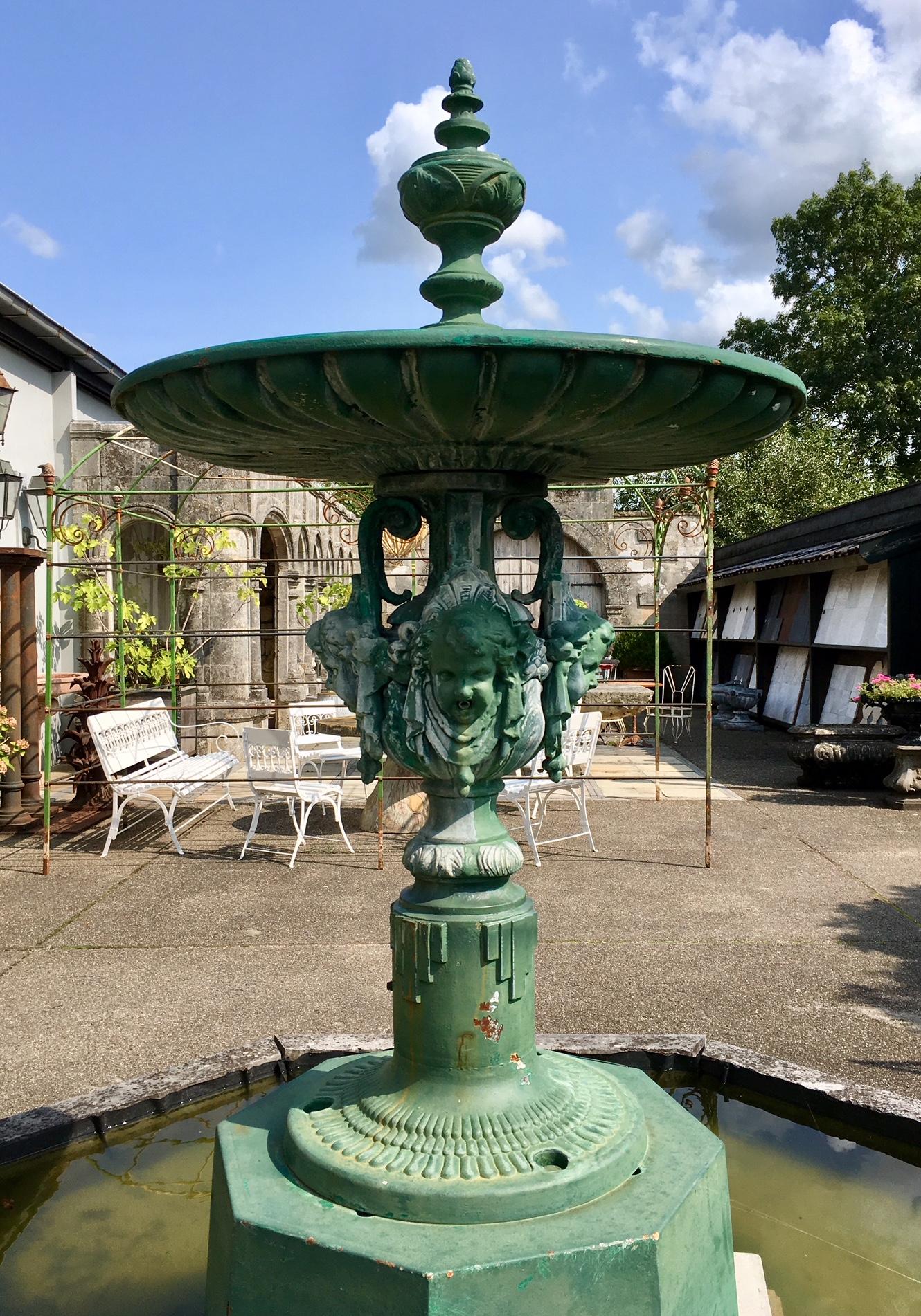 20th Century Antique French Cast Iron Decorative City Fountain
