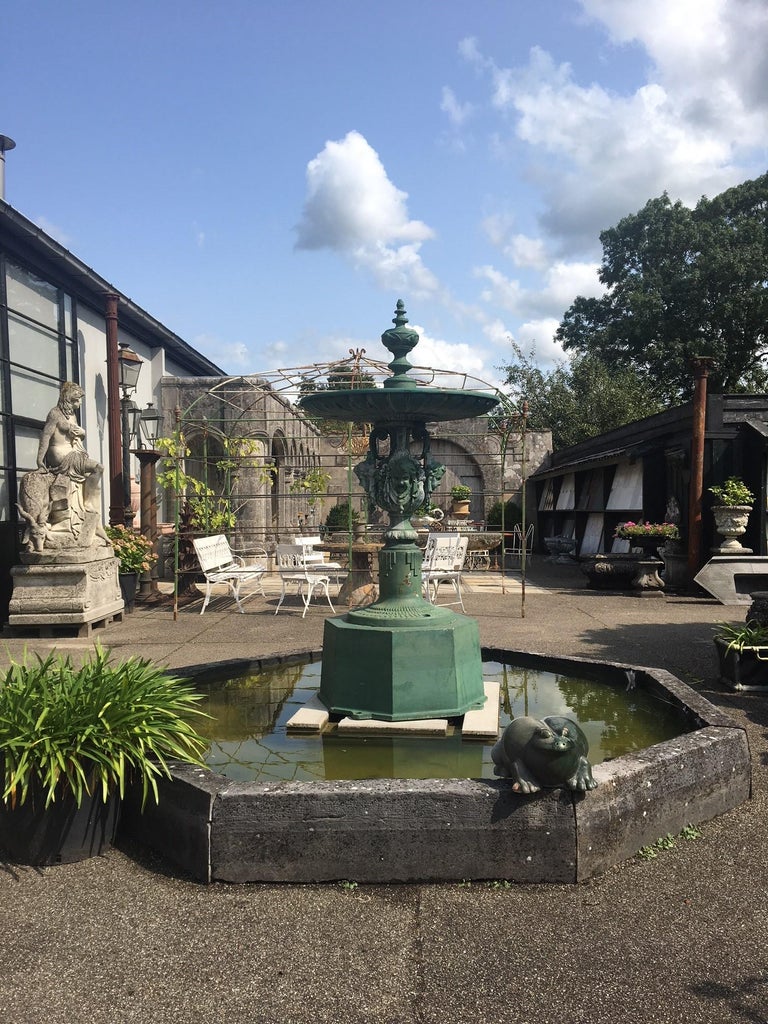 Antique French Cast Iron Decorative City Fountain For Sale at 1stDibs