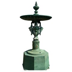 Antique French Cast Iron Decorative City Fountain