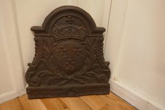Antique French Cast Iron Fire Back