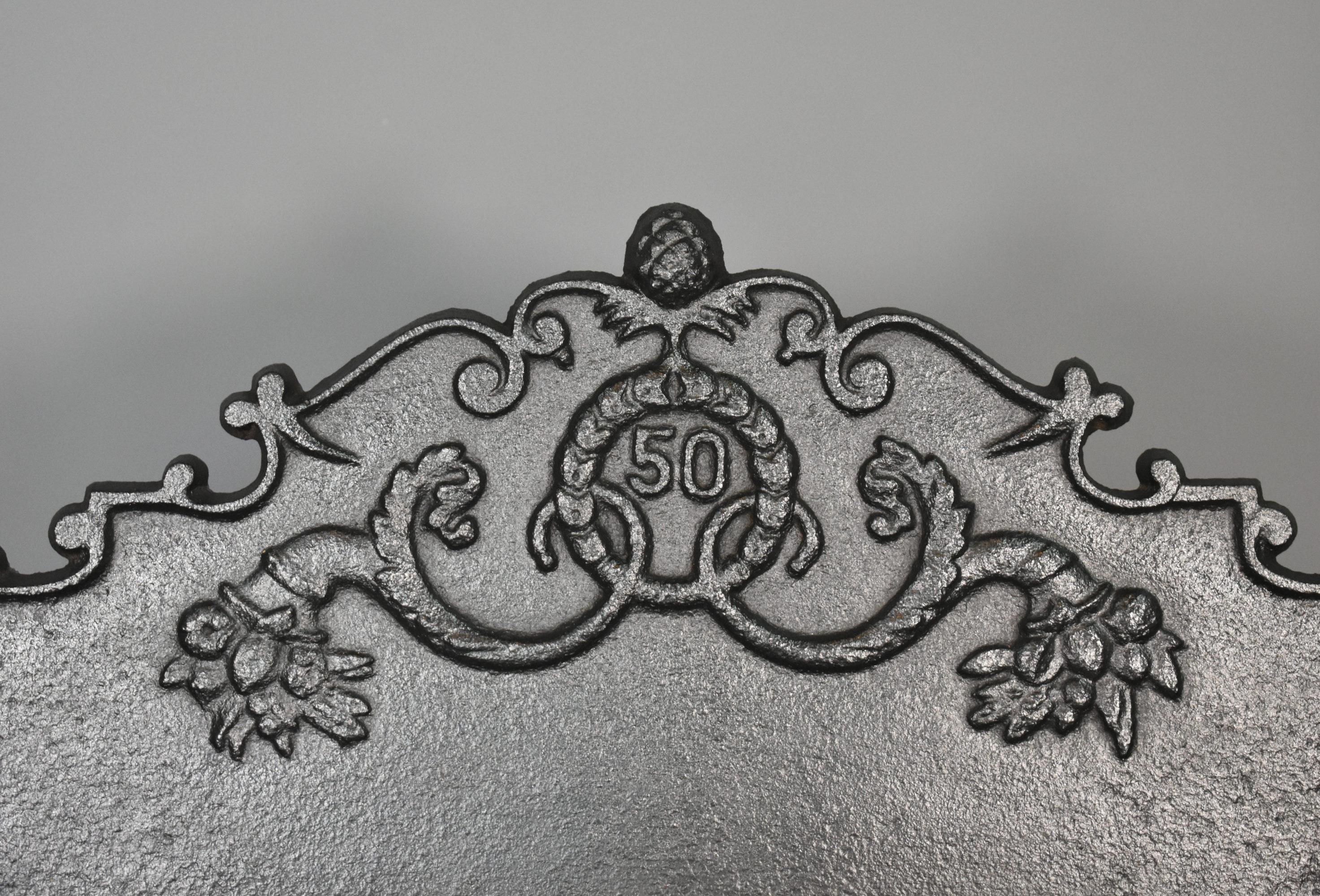 Antique French Cast Iron Fire Grate Napoleon III Style For Sale 1