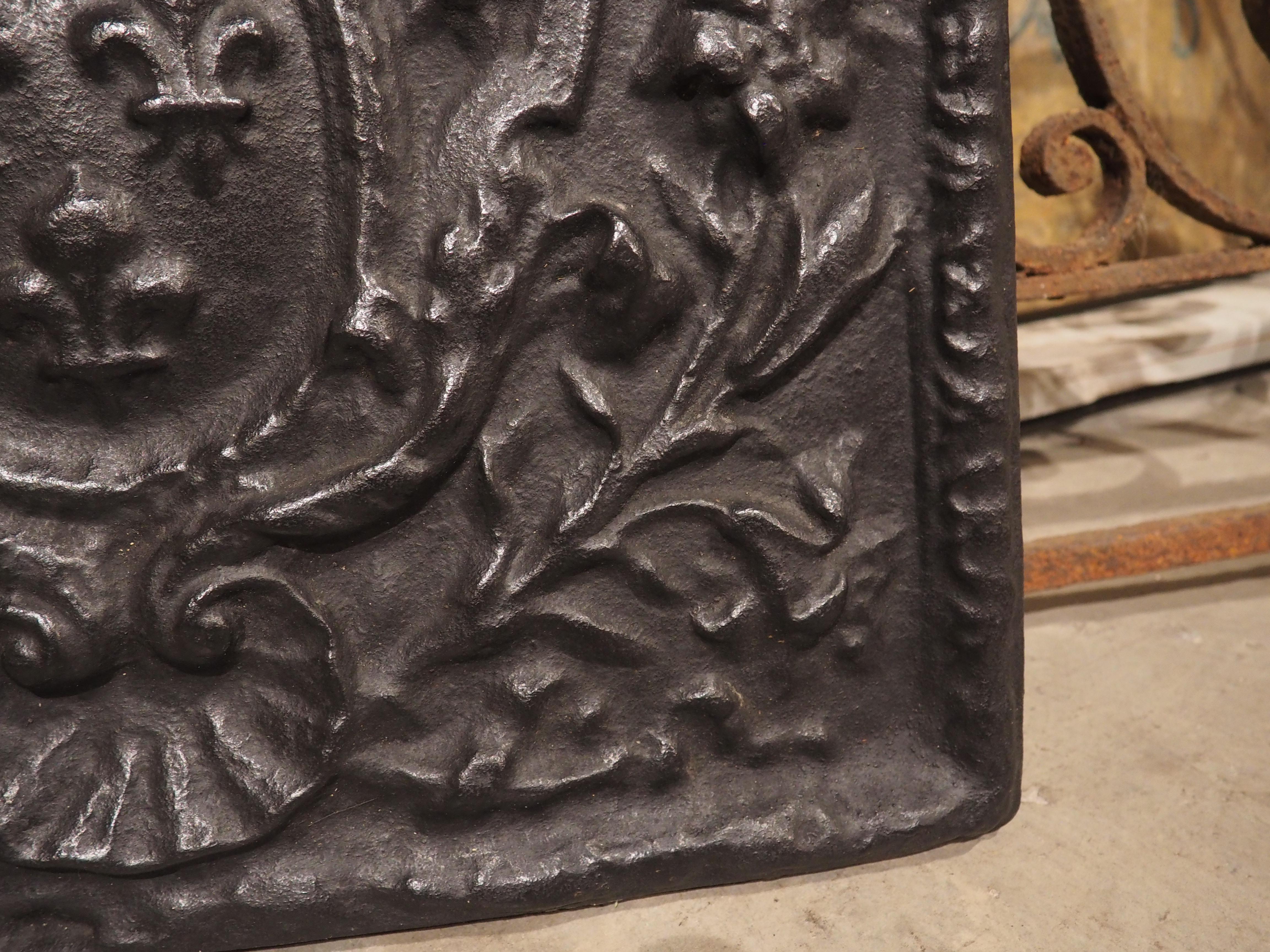 Antique French Cast Iron Fireback Depicting The Arms of France, 20th Century 3