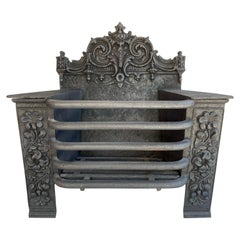 Antique French Cast Iron Fireplace Grate or Basket