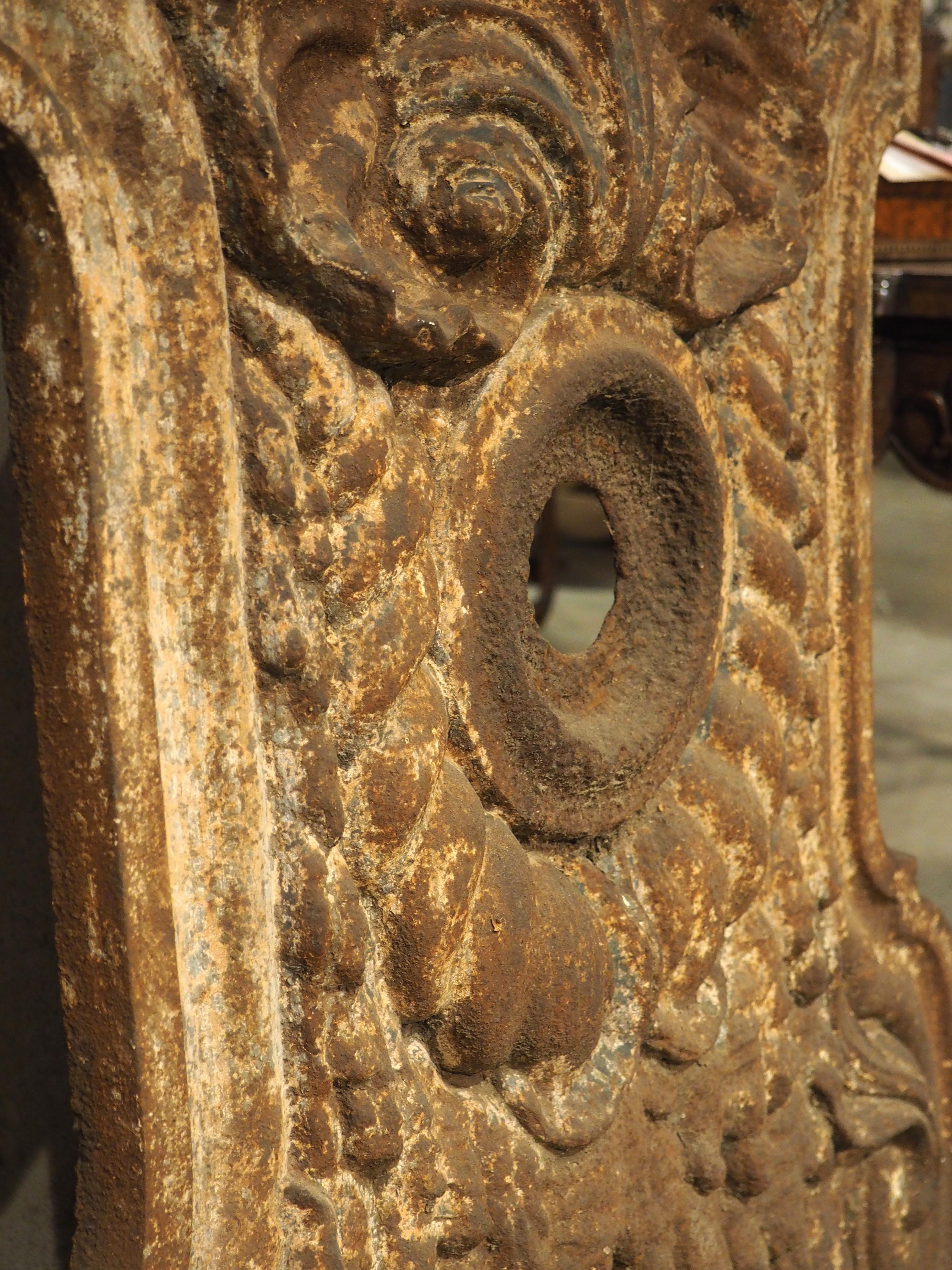 Antique French Cast Iron Fountain Facade, Circa 1890 For Sale 5