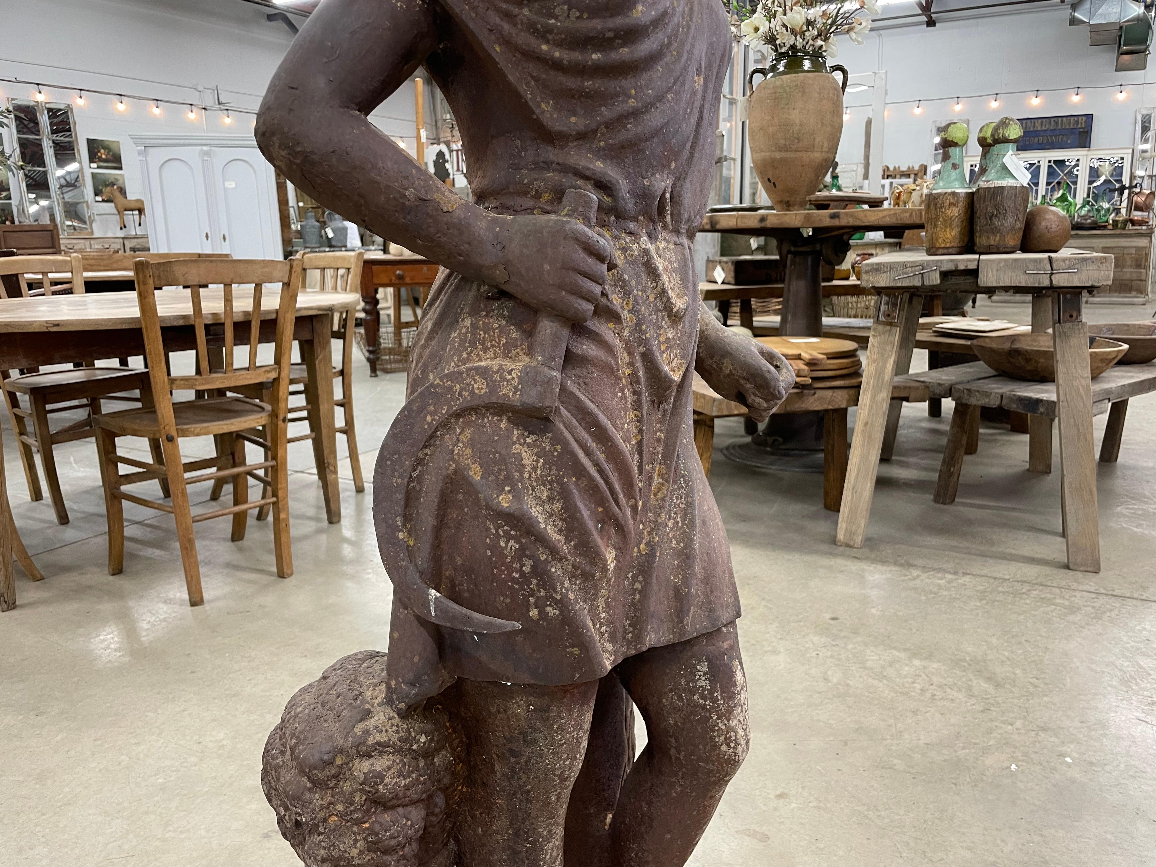 Greco Roman Antique French Cast Iron Greek Goddess Demeter 