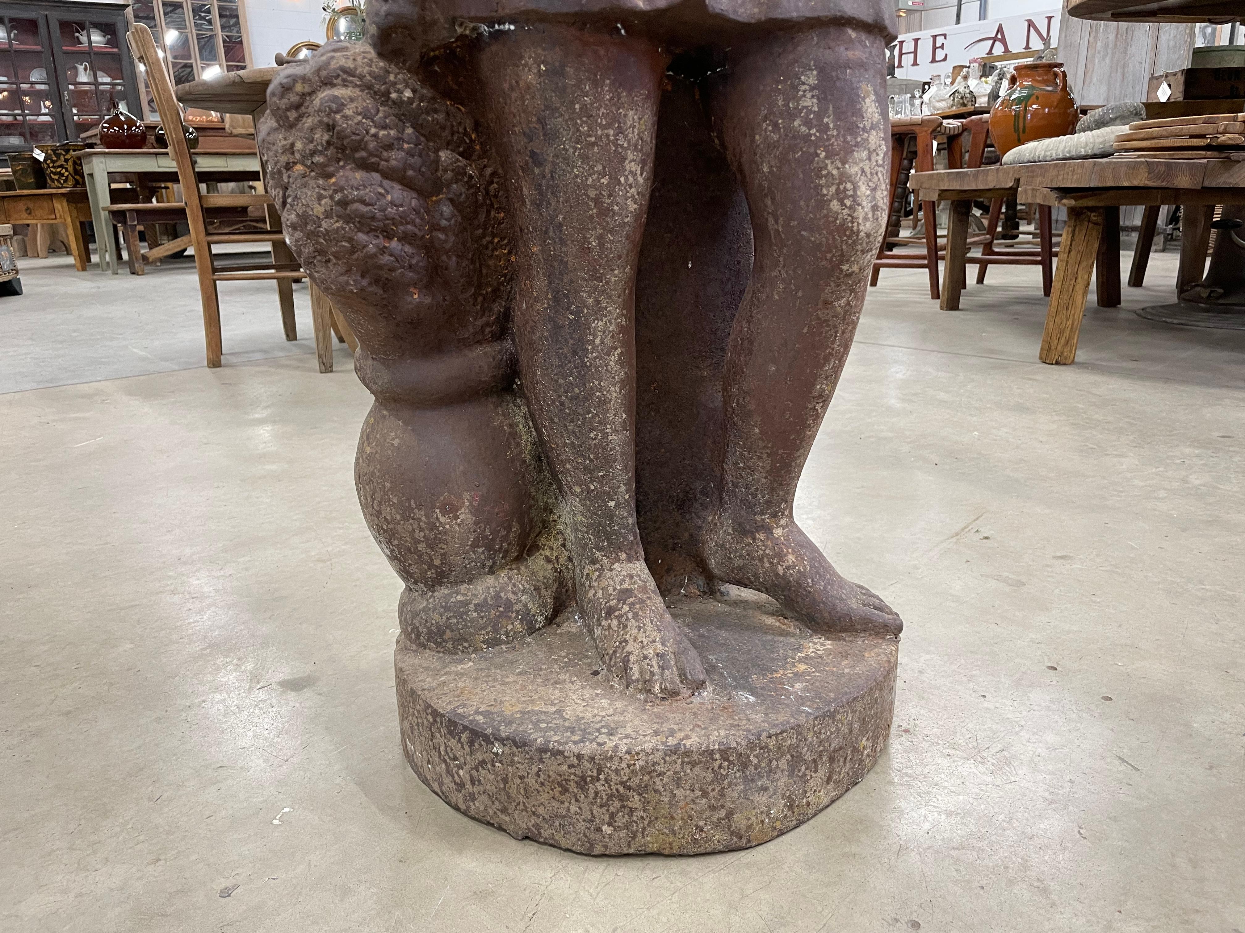 Antique French Cast Iron Greek Goddess Demeter  In Good Condition In Calgary, Alberta
