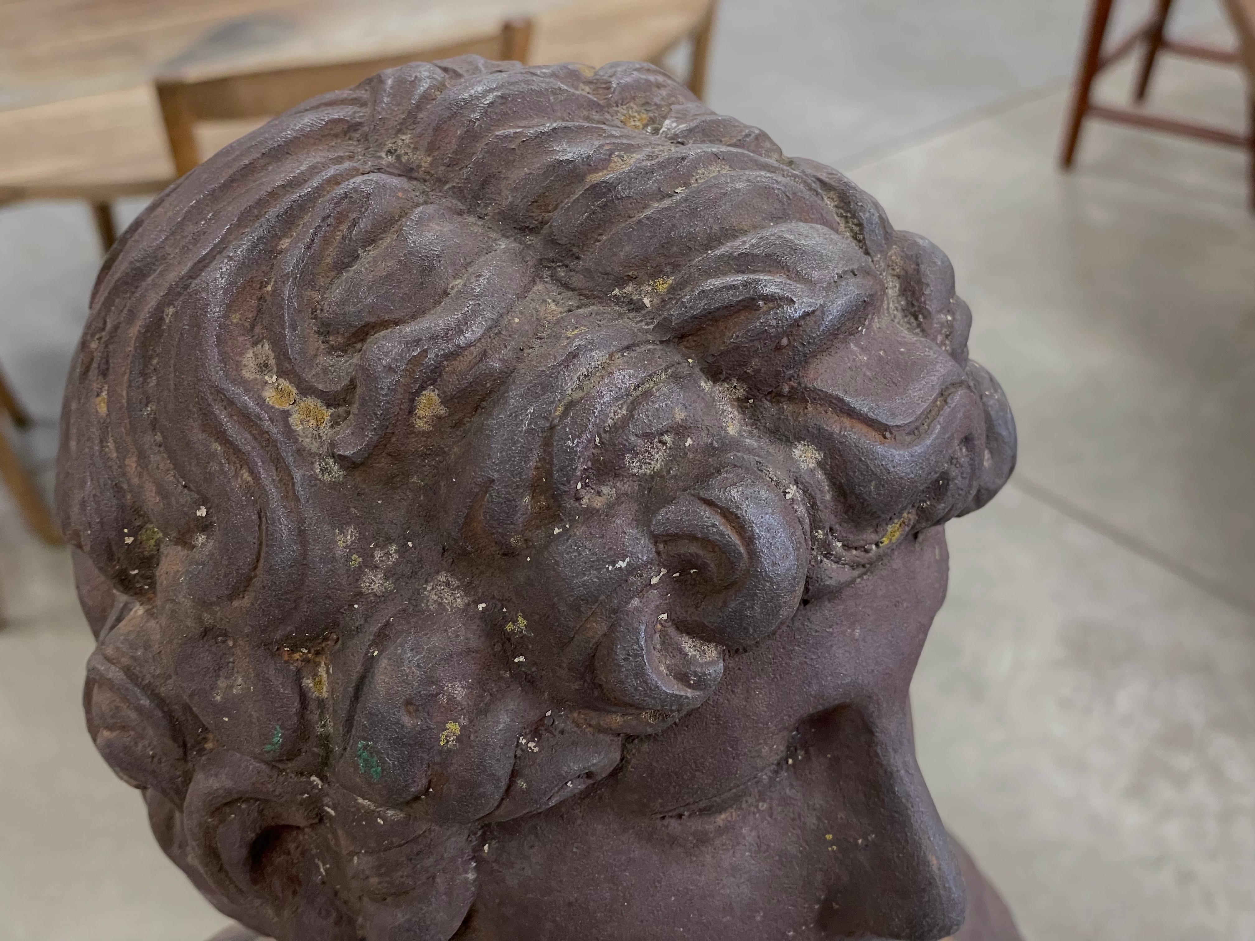 19th Century Antique French Cast Iron Greek Goddess Demeter 