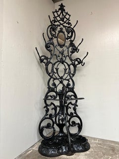 Antique French Cast Iron Hall Coat and Umbrella Stand by Godin, Dequenne & Co.