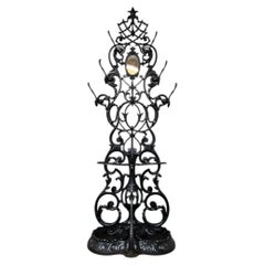 Antique French Cast Iron Hall Coat and Umbrella Stand by Godin, Dequenne & Co.