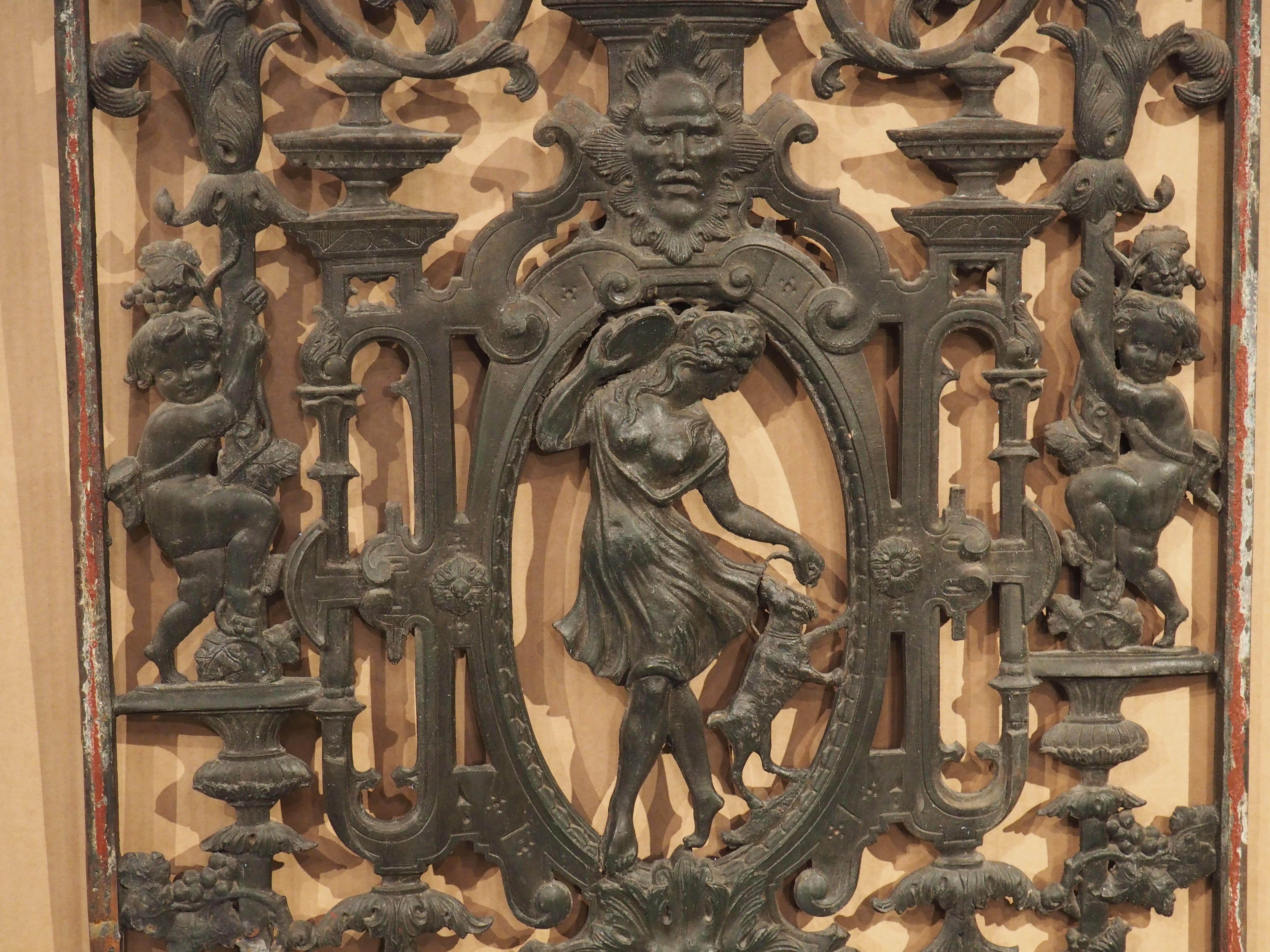 Antique French Cast Iron Painted Gate by La Fonderie de Tusey 8