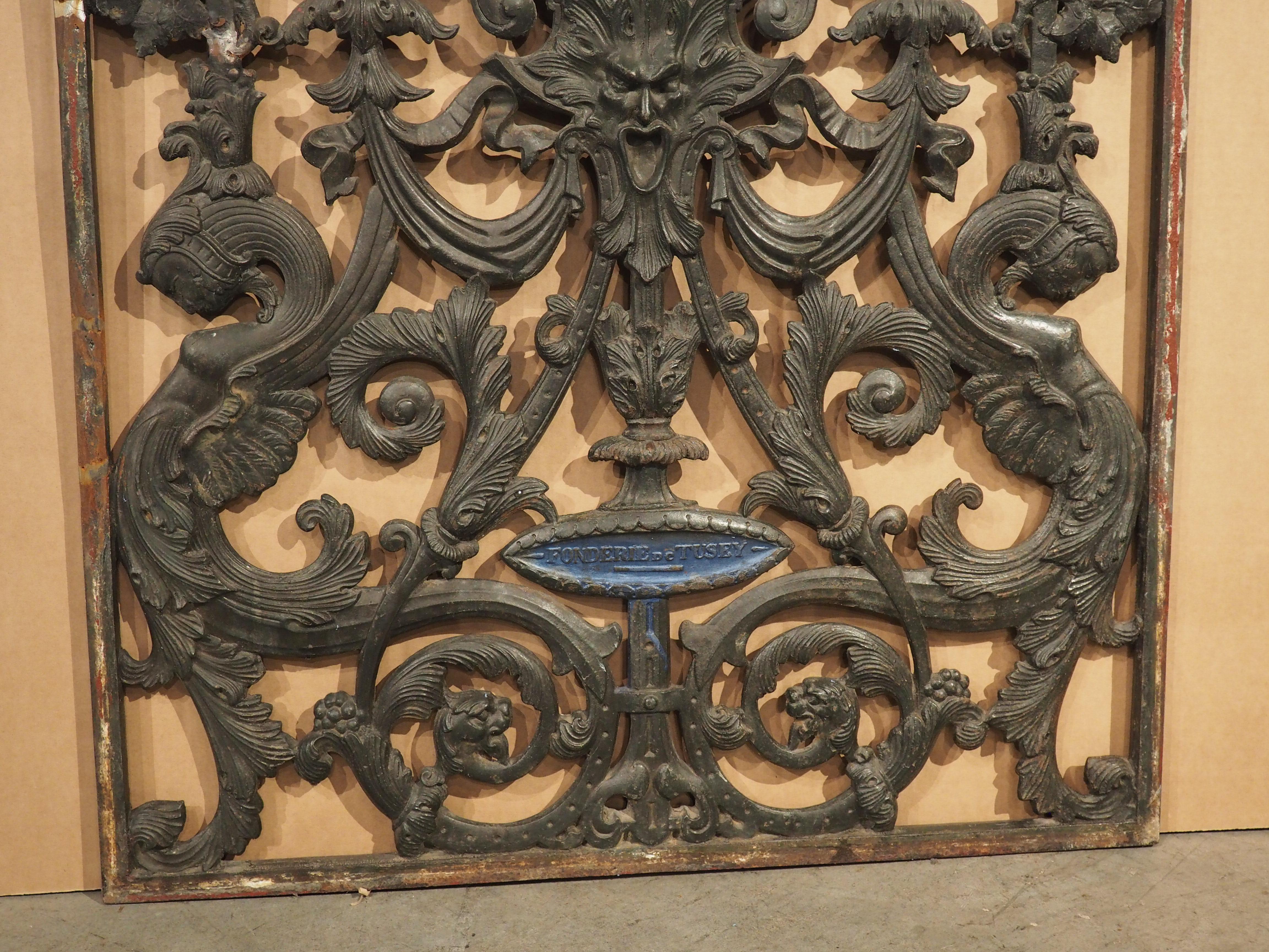 Antique French Cast Iron Painted Gate by La Fonderie de Tusey 9