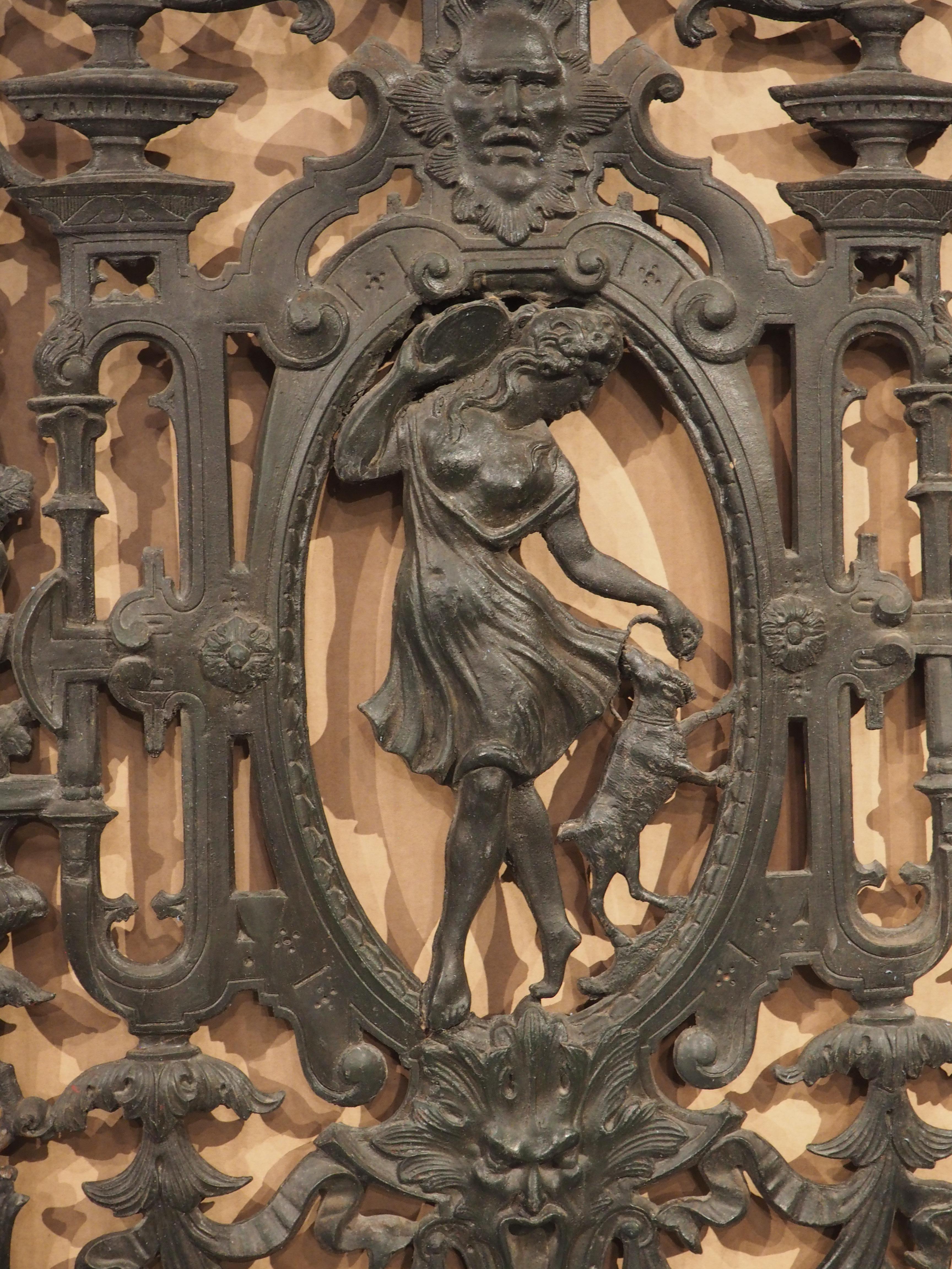 Antique French Cast Iron Painted Gate by La Fonderie de Tusey 10