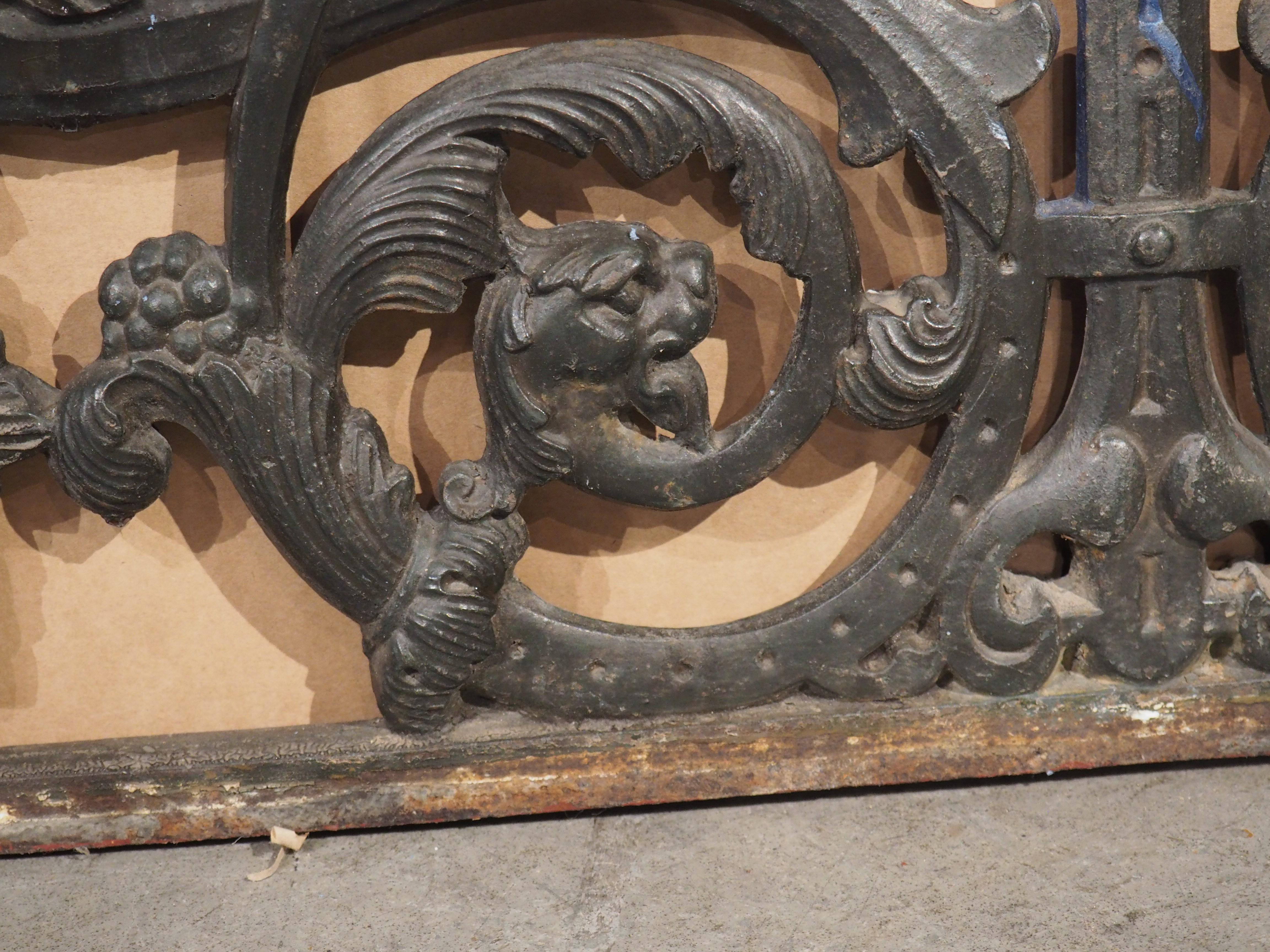 Antique French Cast Iron Painted Gate by La Fonderie de Tusey 12