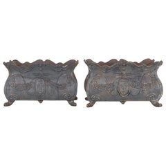 Antique French Cast Iron Planters, a Pair