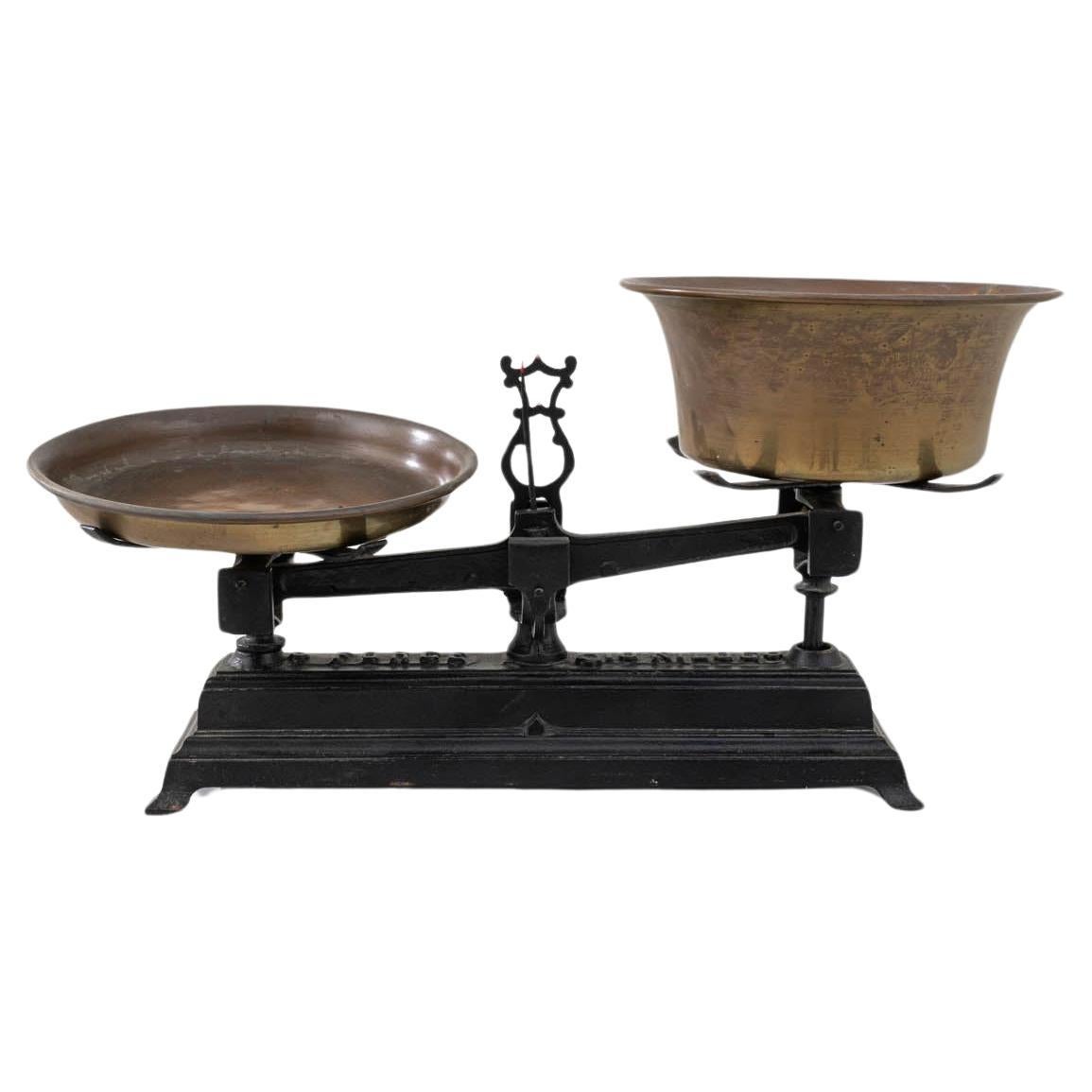 Antique French Cast Iron Scale For Sale