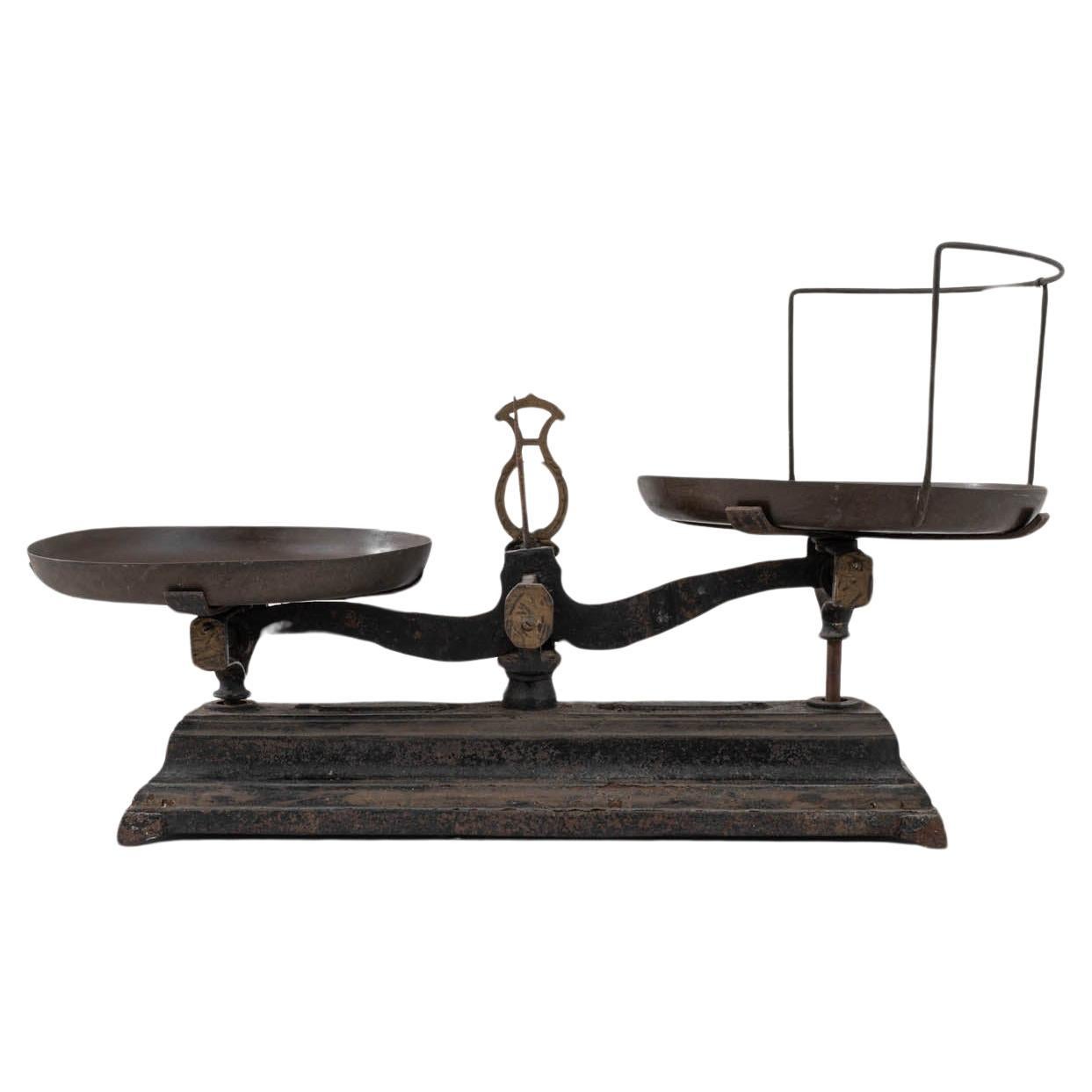 Antique French Cast Iron Scale For Sale