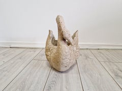 Antique French Cast Iron Swan Planter