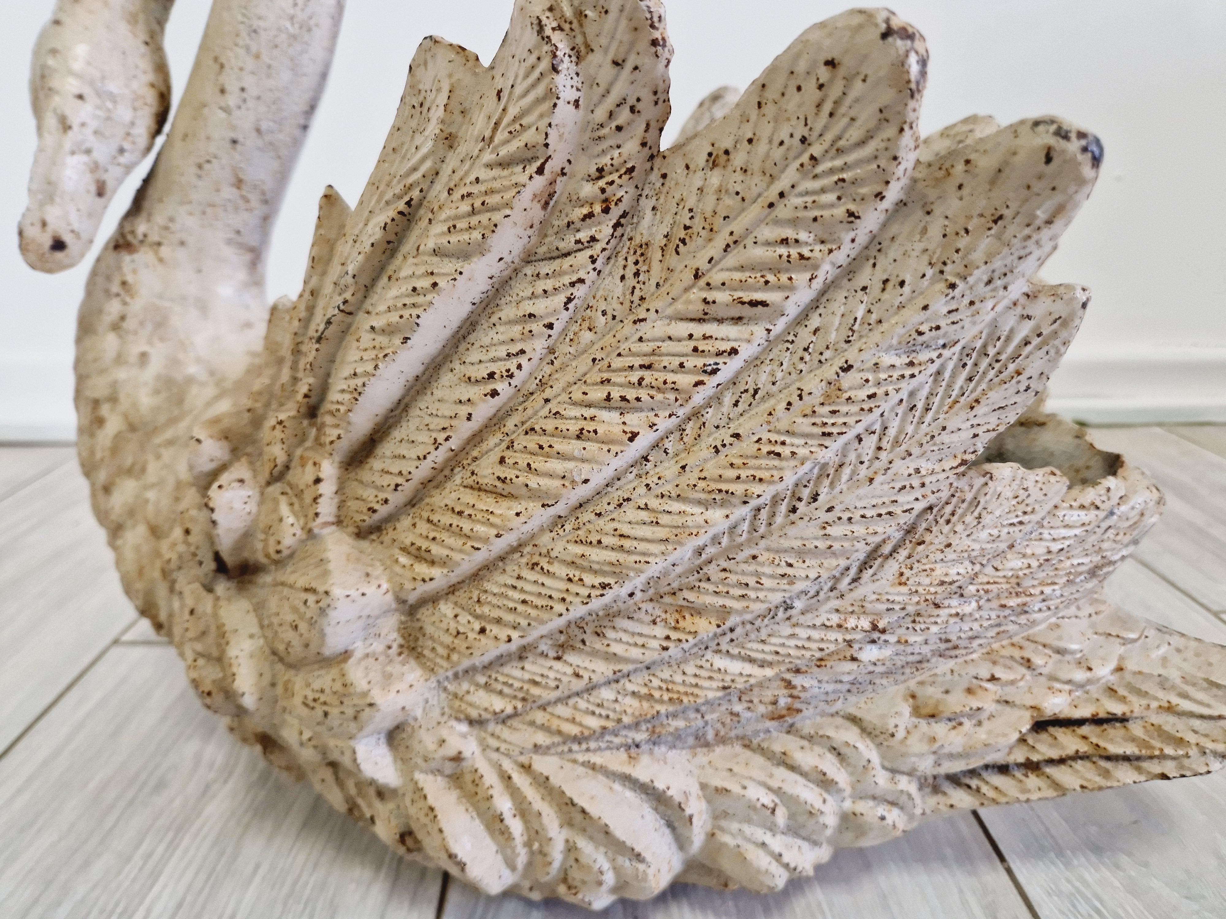 Antique French Cast Iron Swan Planter 3