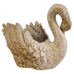 Antique French Cast Iron Swan Planter