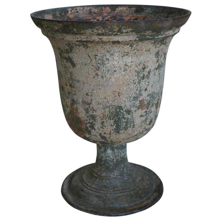 Antique French Cast Iron Urn For Sale