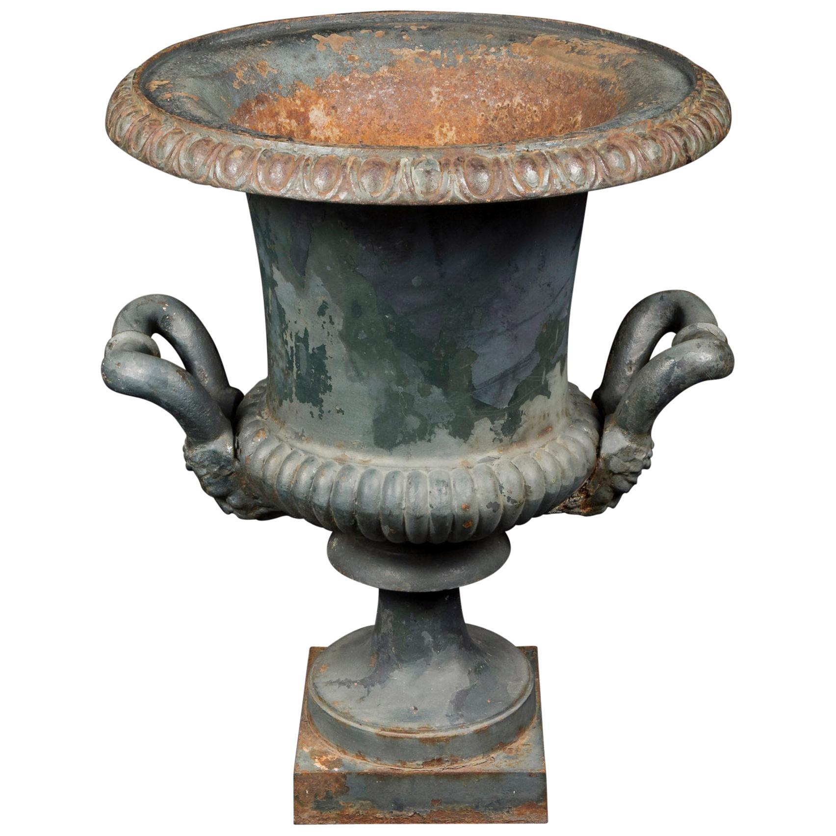 Antique French Cast Iron Urn For Sale